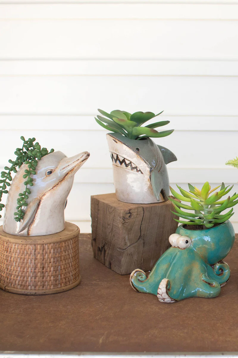 Ceramic Octopus Planter (Min 2) By Kalalou - Image 4