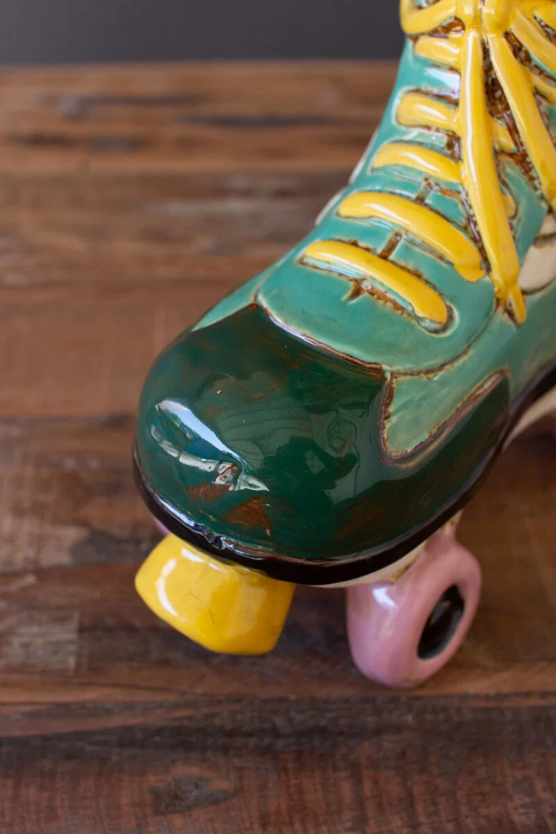 Ceramic Roller Skate Planter (Min 2) By Kalalou - Image 3