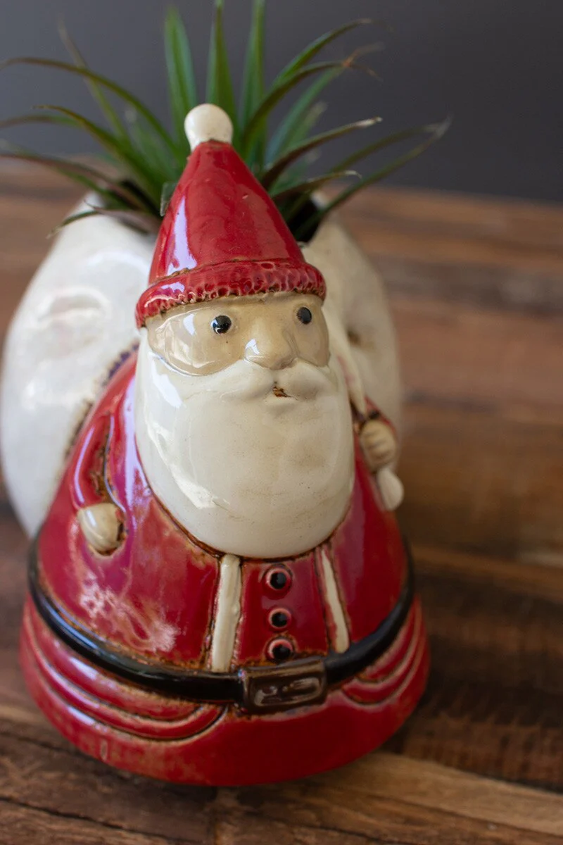 Ceramic Santa With Toy Sack Planter (Min 2) By Kalalou - Image 3