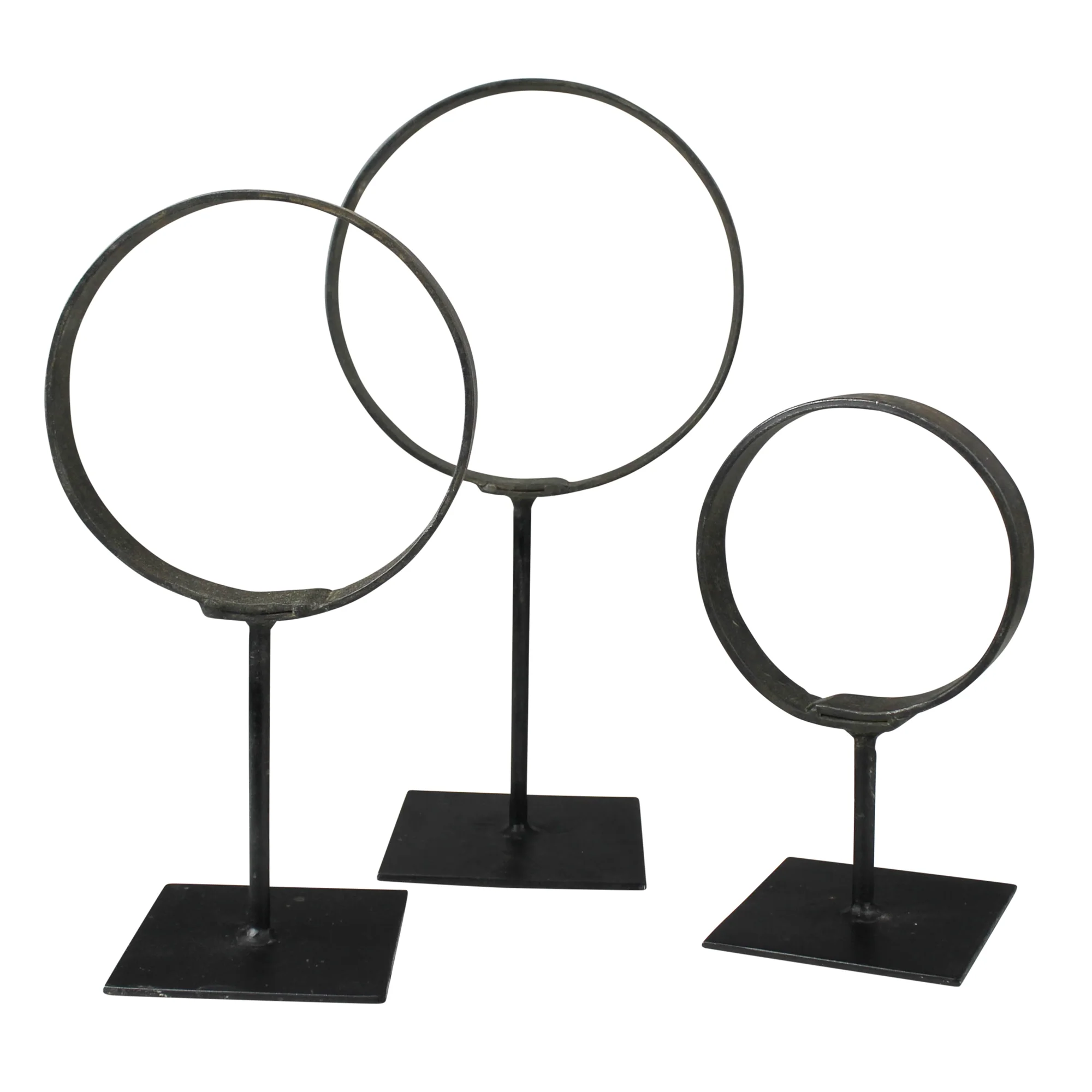 Cerro Rings on Stand, Iron - Set of 3 By HomArt - Image 2