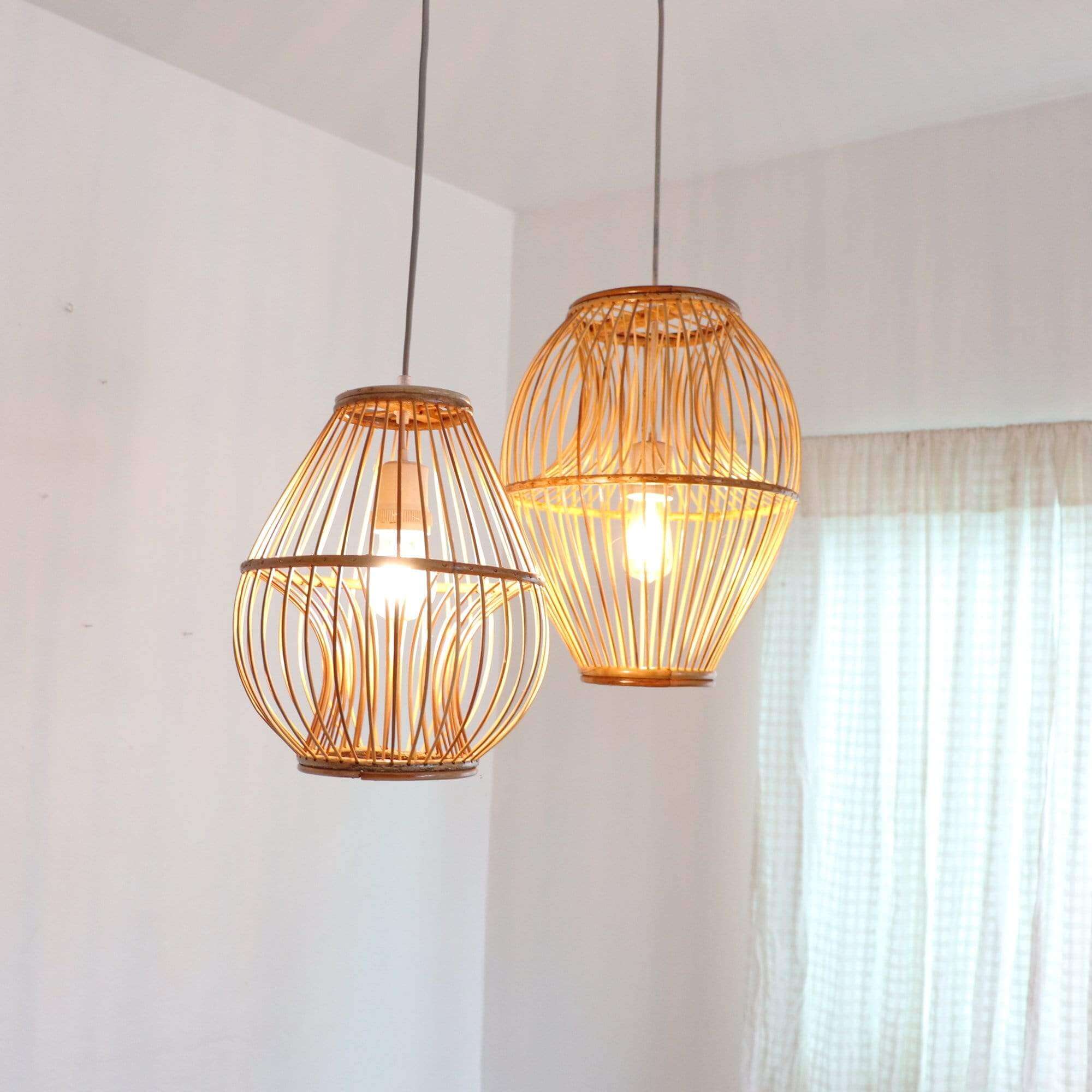 Cha Nai -  Bamboo Pendant Light Shade (25-38 Cm) By Thaihome - Image 2