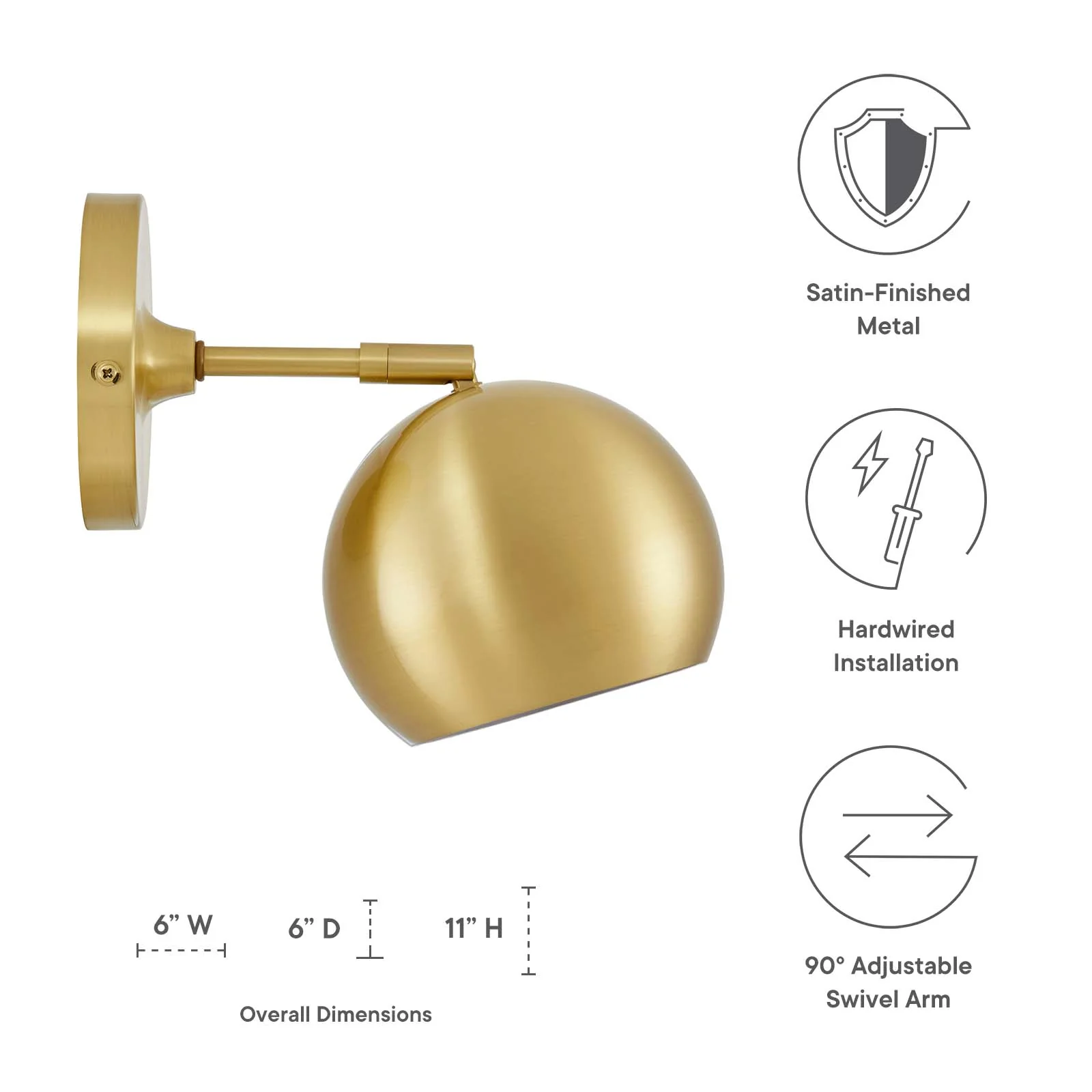 Chalice 4" Swing-Arm Metal Wall Sconce By Modway - EEI-5613 - Image 10