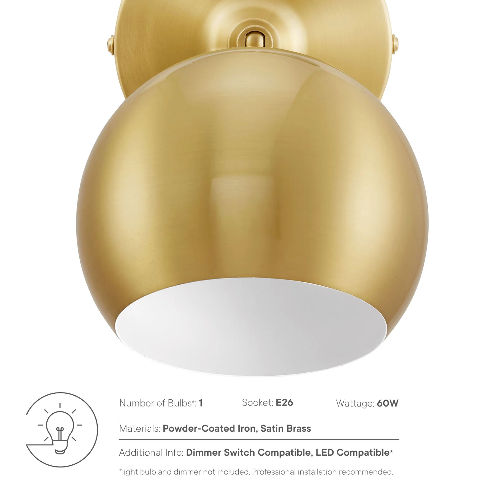 Chalice 4" Swing-Arm Metal Wall Sconce By Modway - EEI-5613 - Image 11