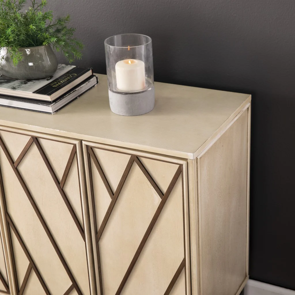 Champagne Deco Buffet Storage Cabinet By Homeroots - Image 2