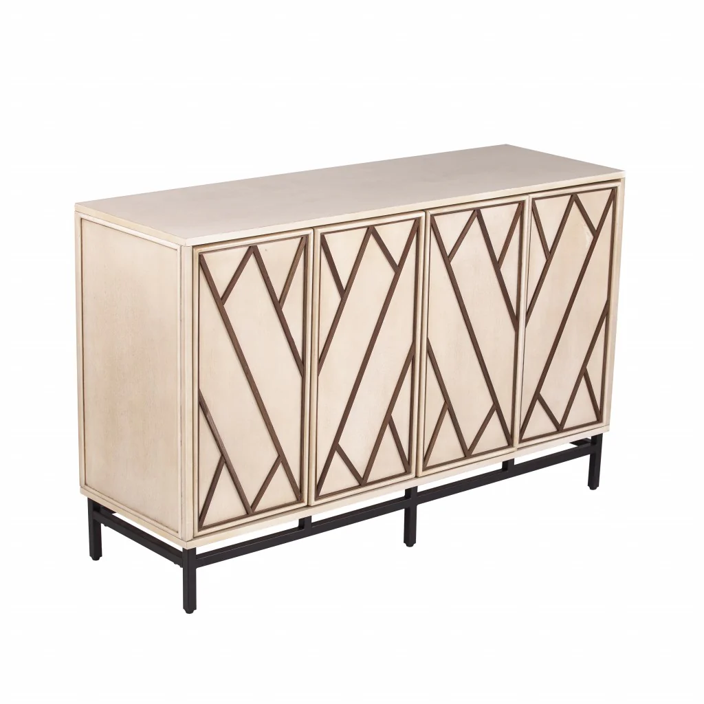 Champagne Deco Buffet Storage Cabinet By Homeroots - Image 5