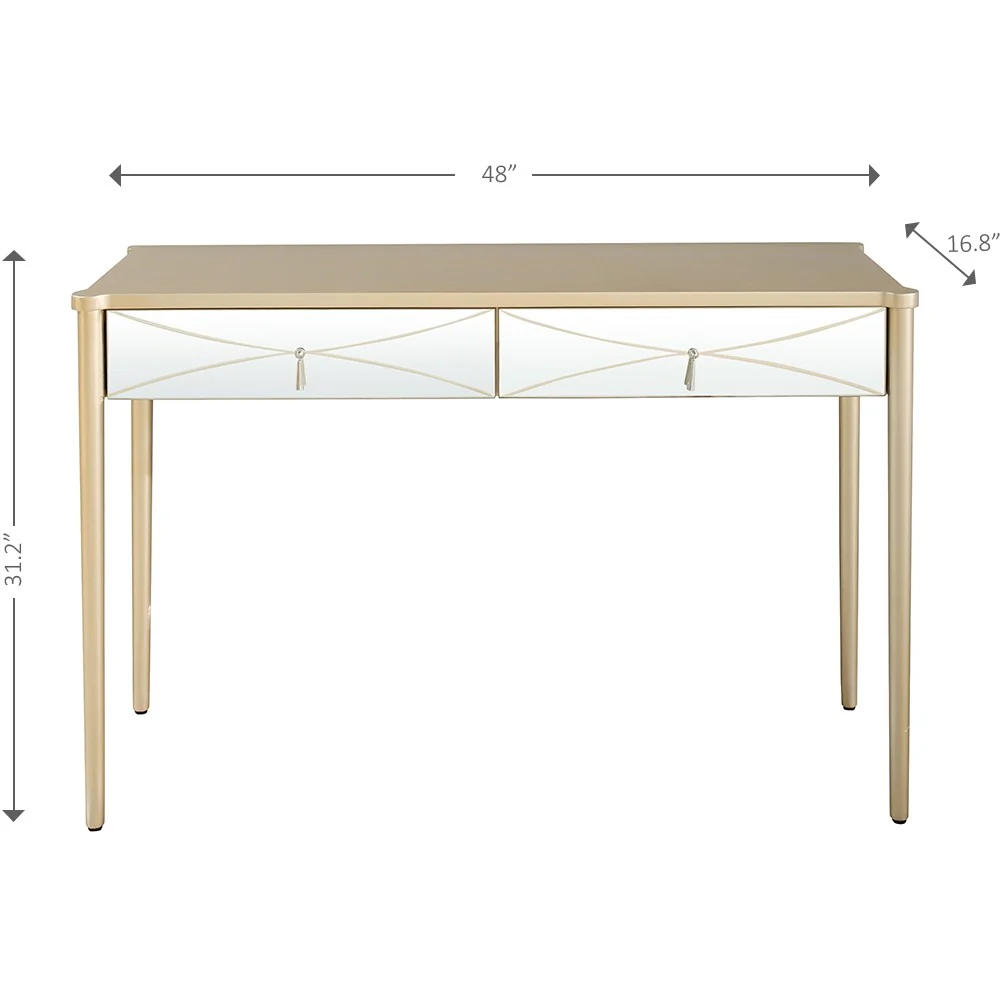Champagne Finish Console Table By Homeroots - Image 2