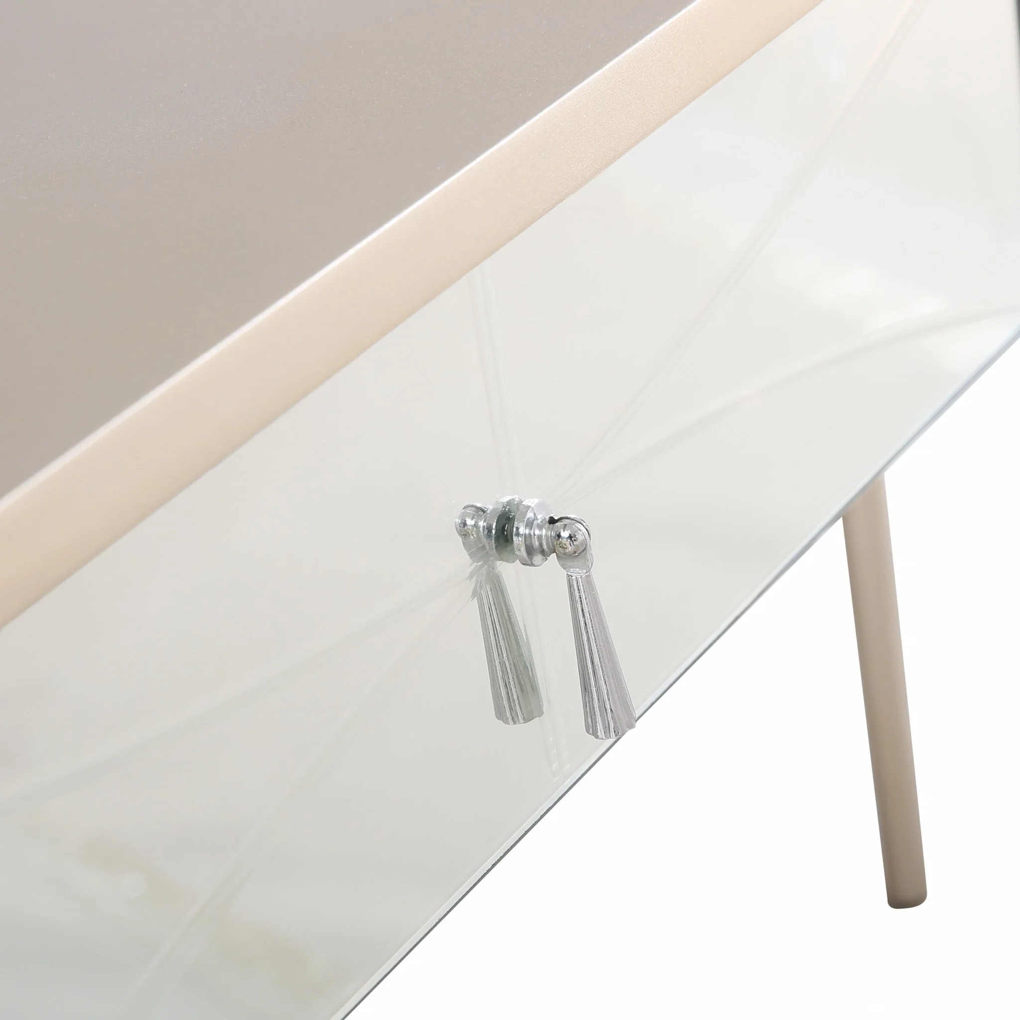 Champagne Finish Console Table By Homeroots - Image 9