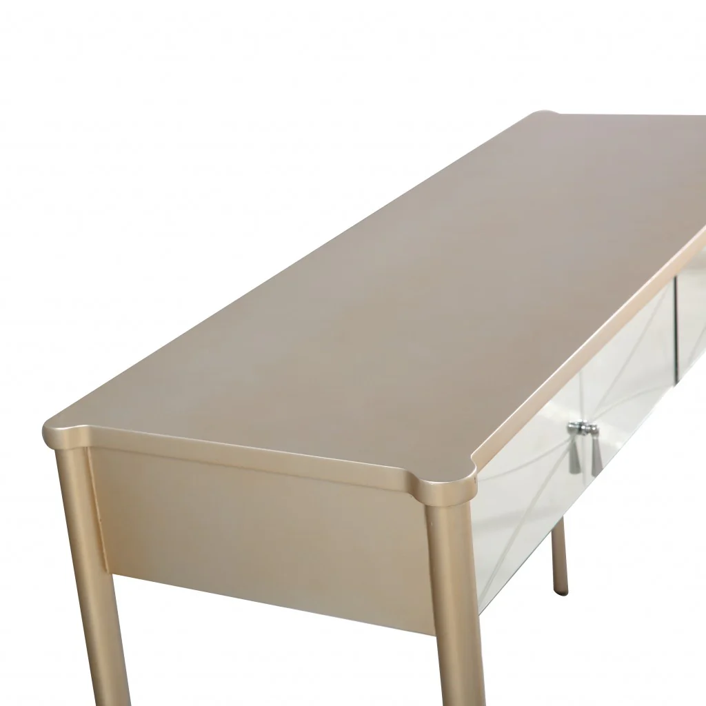 Champagne Finish Mirror and Console Table By Homeroots - 396817 - Image 8