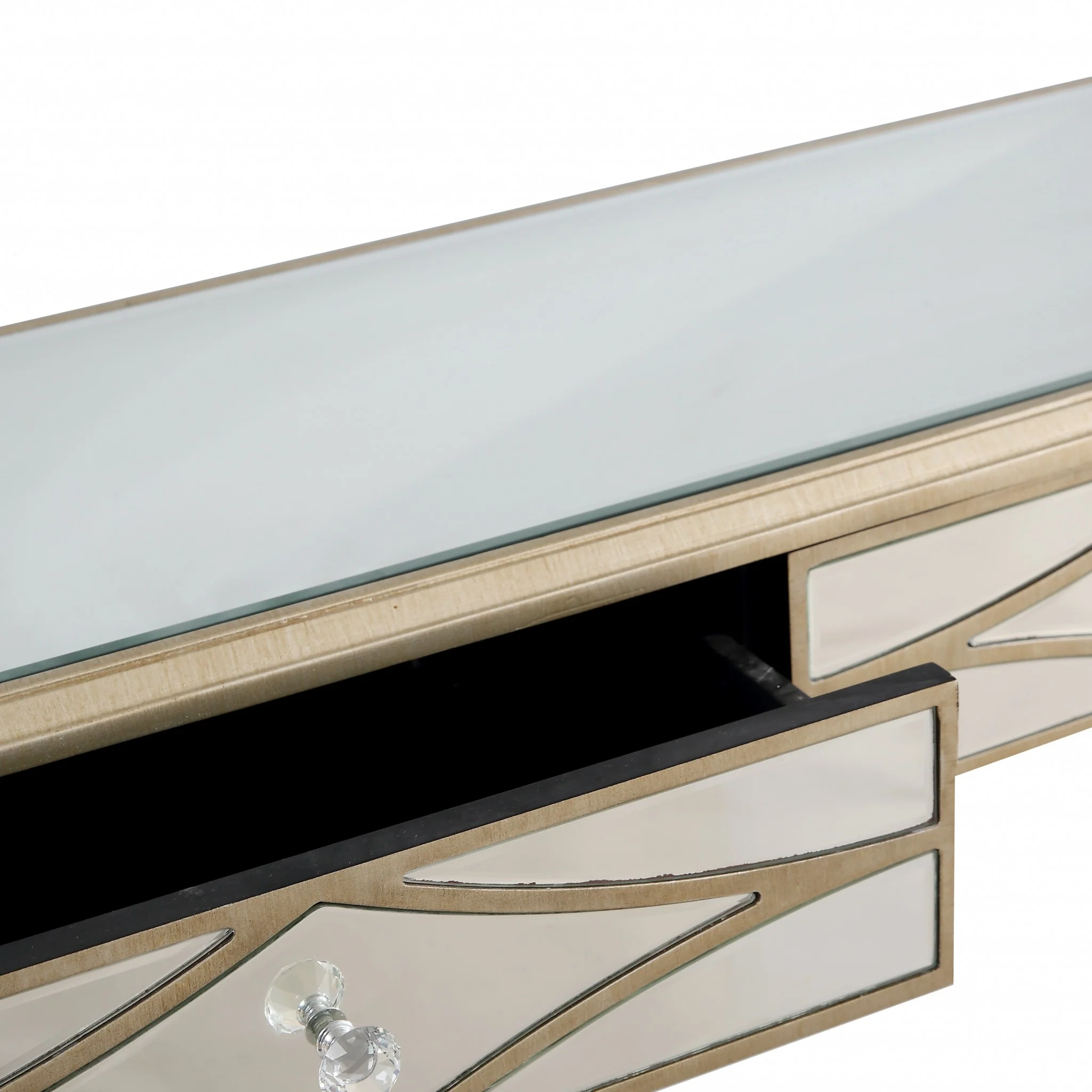 Champagne Finish Mirror and Console Table By Homeroots - 396827 - Image 8
