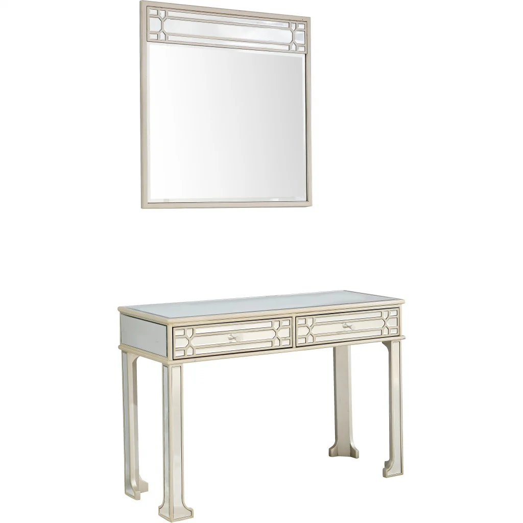Champagne Finish Mirror and Console Table By Homeroots - 396829 - Image 2