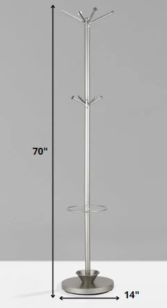 Champagne Powder Coated Steel Umbrella Stand Coat Rack By Homeroots - Image 2