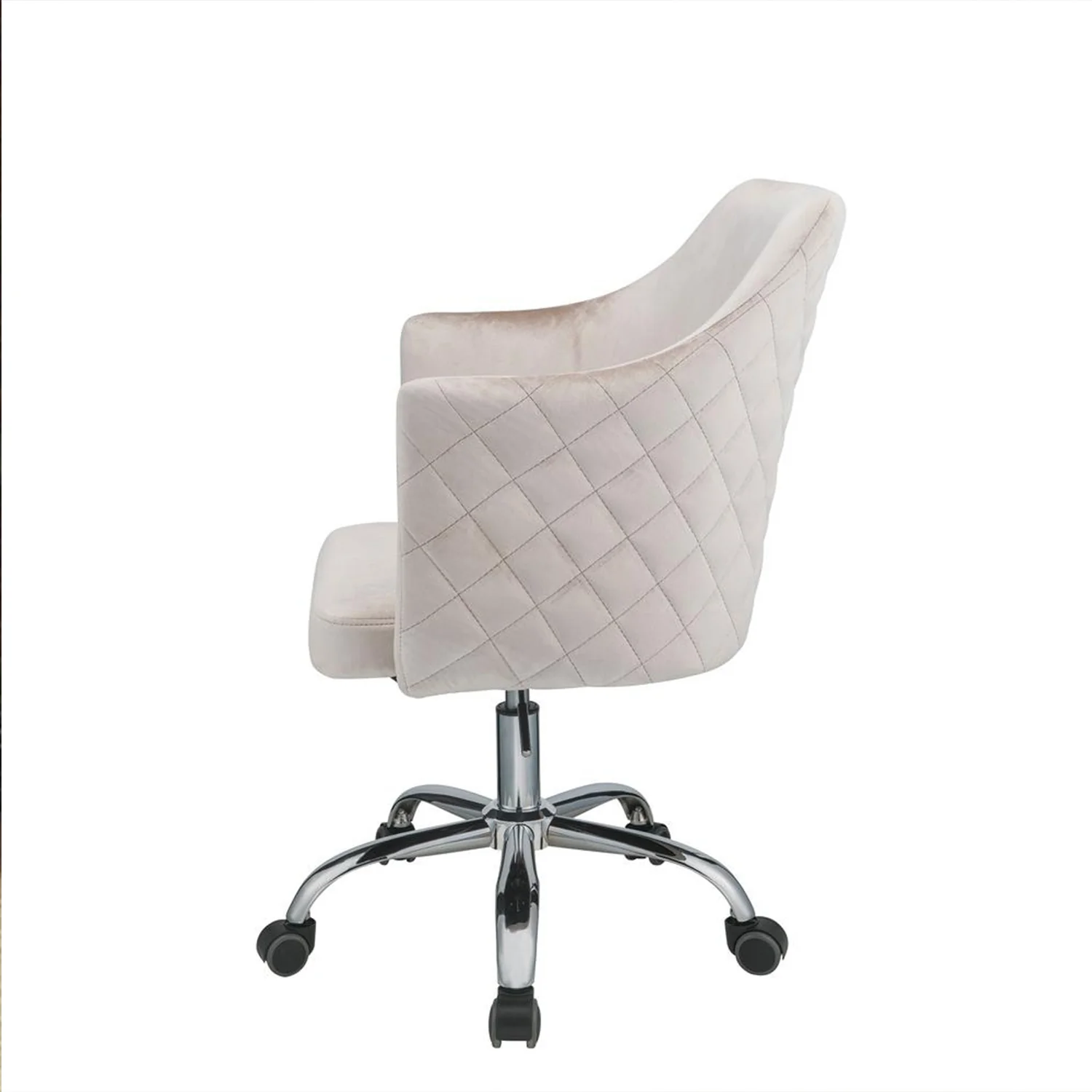 Champagne Velvet Office Chair By Homeroots - Image 2