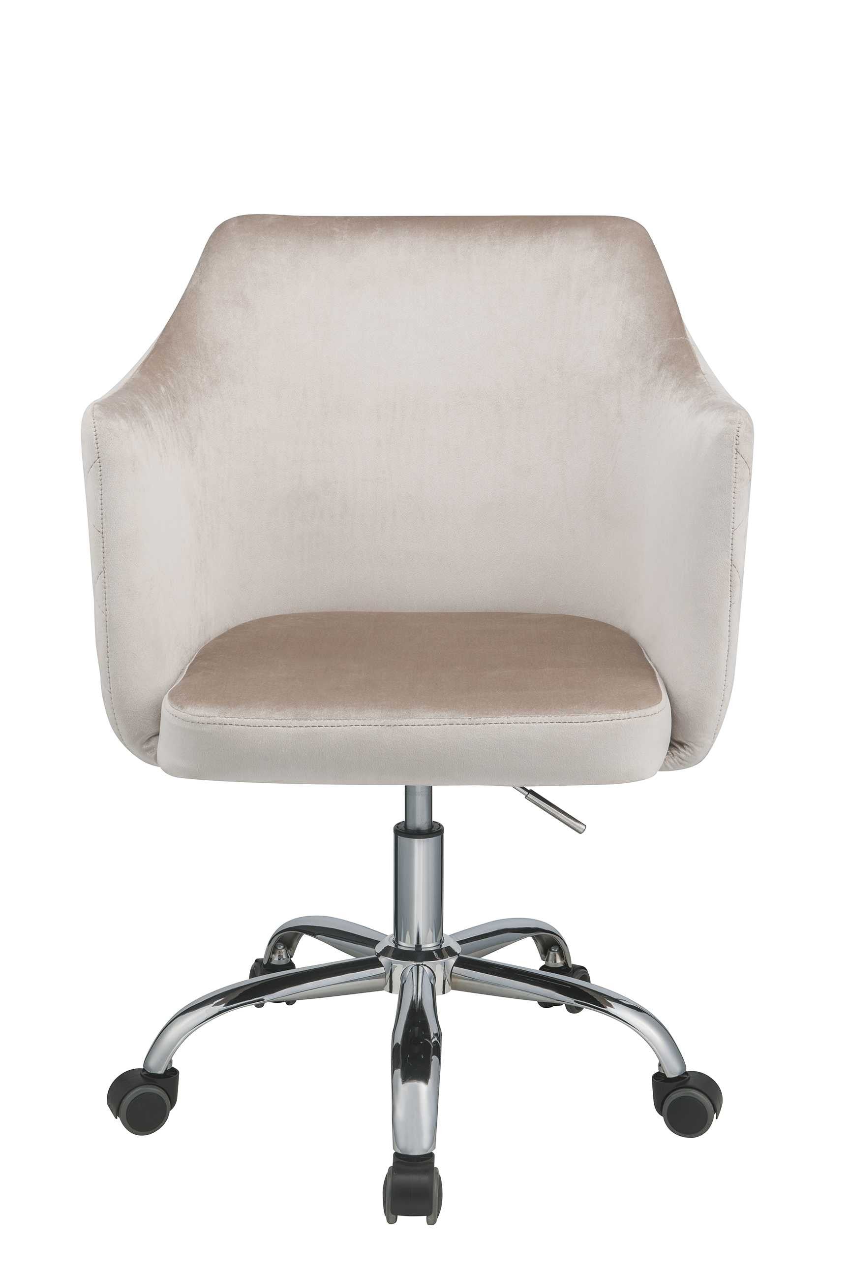 Champagne Velvet Office Chair By Homeroots - Image 3