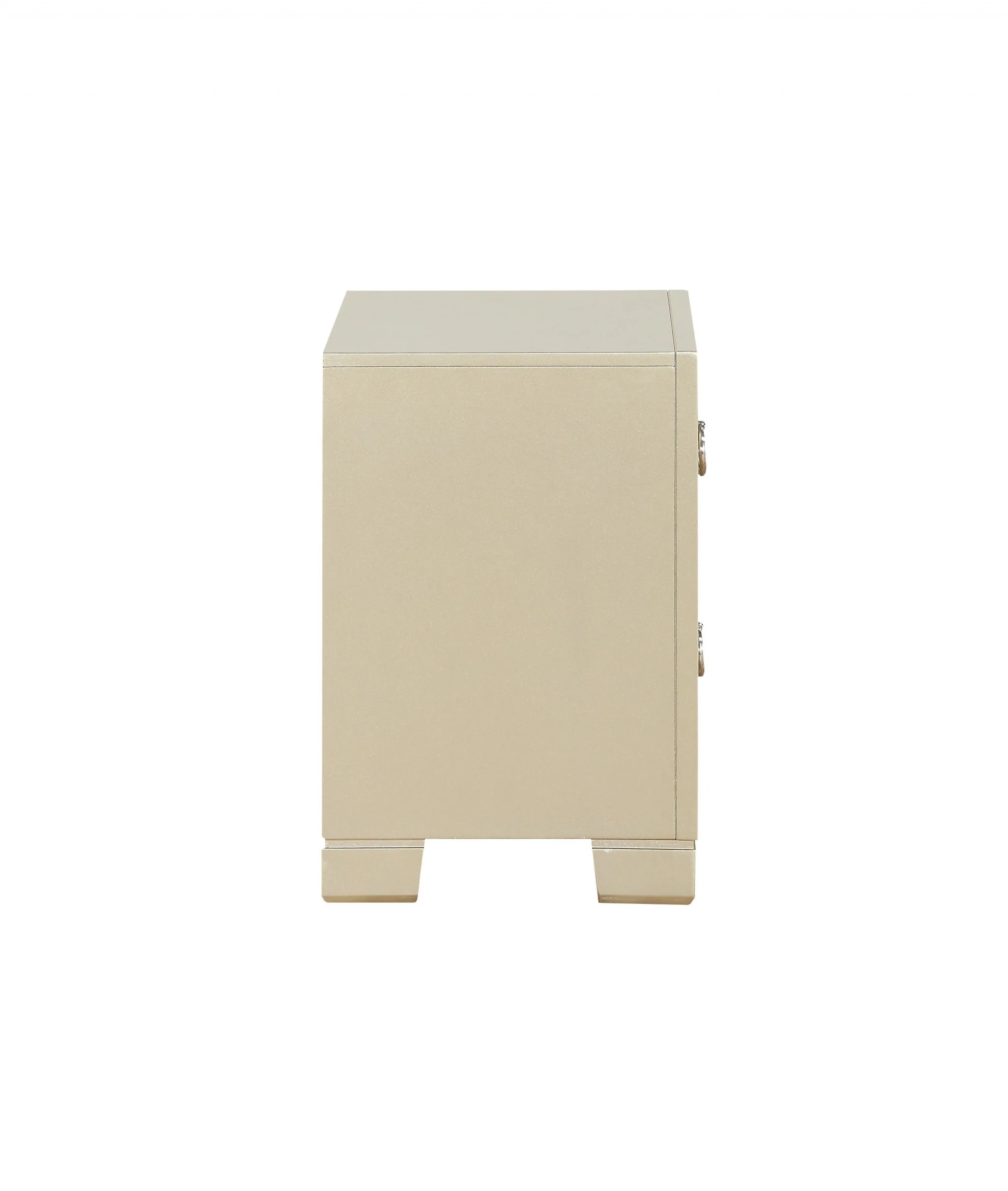Champagne Wood Mirror Veneer Nightstand By Homeroots - Image 3