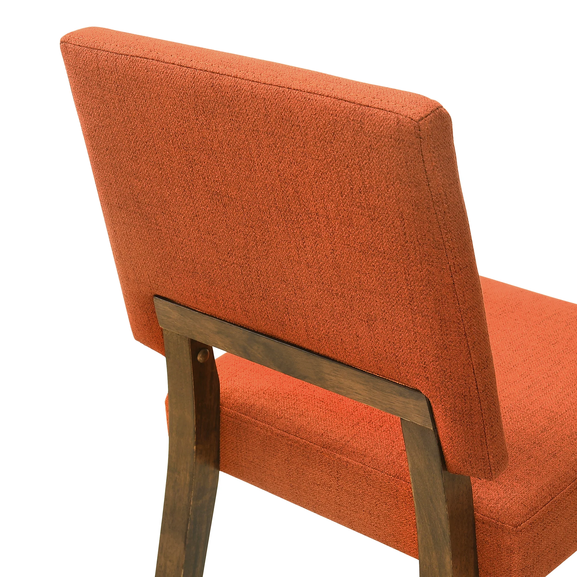 Channell 5 Piece Walnut Wood Dining Table Set with Orange Fabric By Armen Living - Image 11