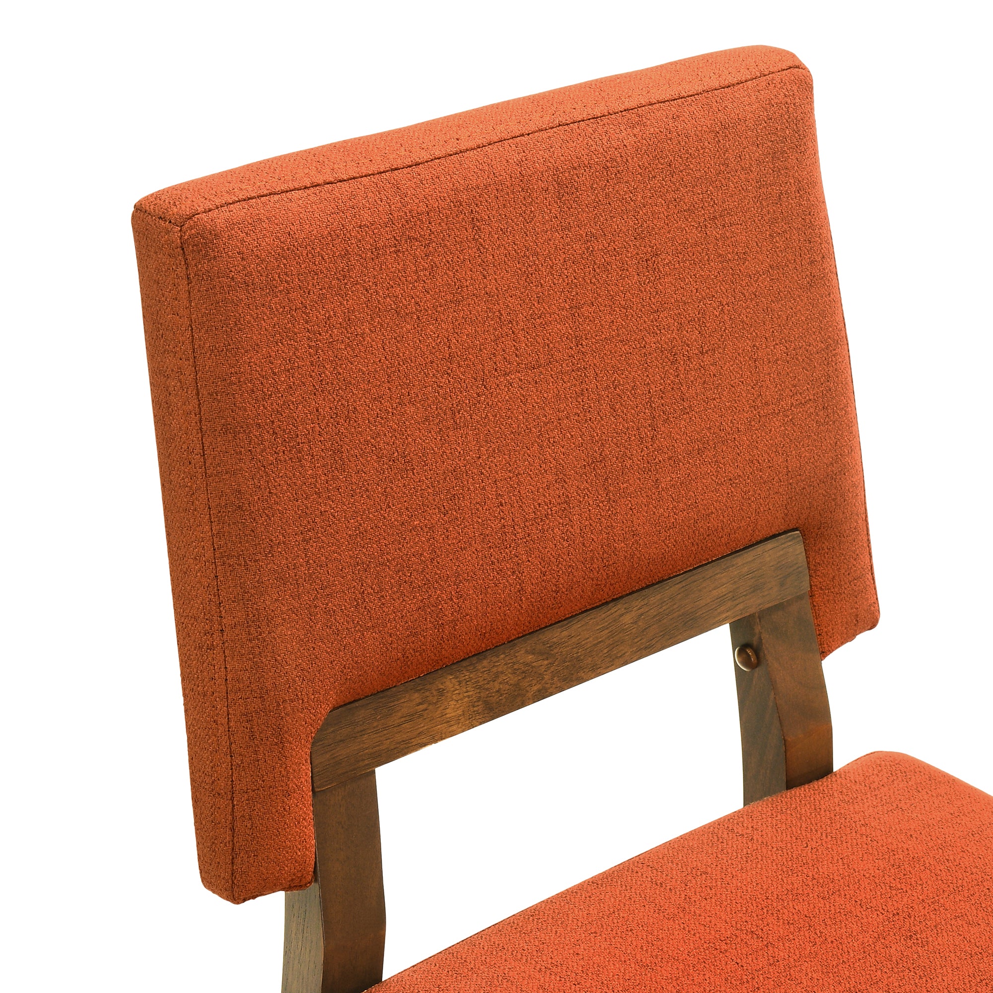 Channell 5 Piece Walnut Wood Dining Table Set with Orange Fabric By Armen Living - Image 7