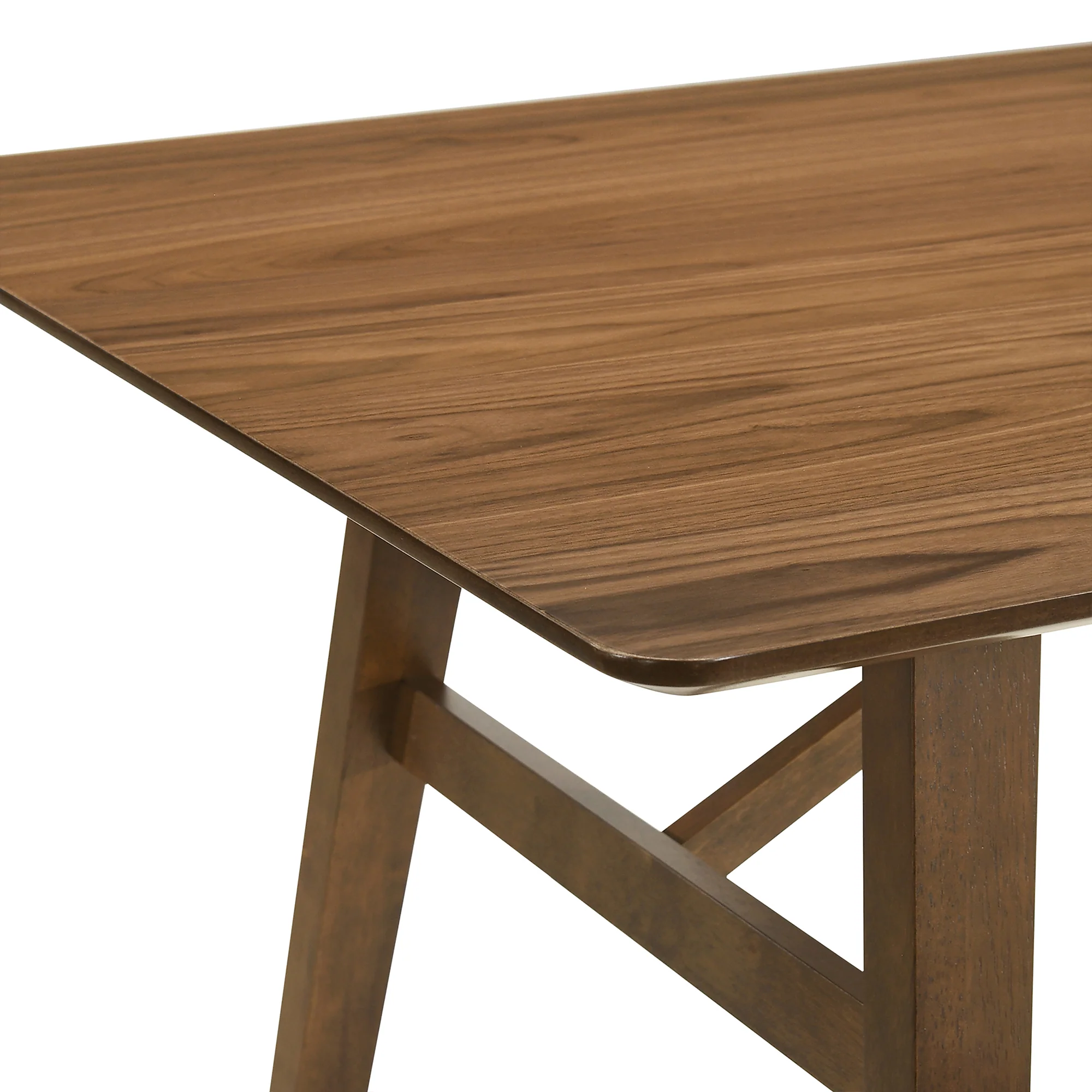 Channell 7 Piece Walnut Wood Dining Table Set with Blue Fabric By Armen Living - Image 8