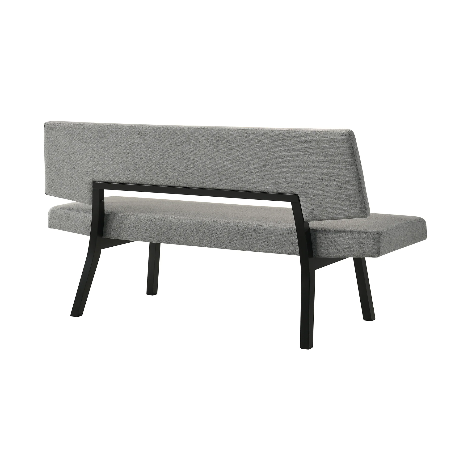 Channell Wood Dining Bench in Black Finish with Charcoal Fabric By Armen Living - Image 5