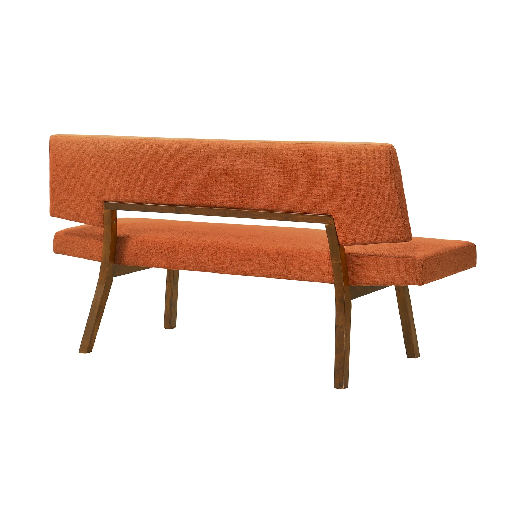 Channell Wood Dining Bench in Walnut Finish with Blue Fabric By Armen Living - Image 13