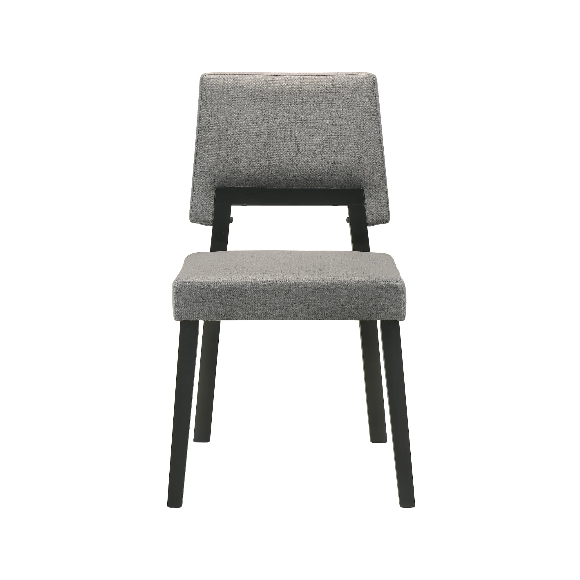 Channell Wood Dining Chair in Black Finish with Charcoal Fabric - Set of 2 By Armen Living - Image 5