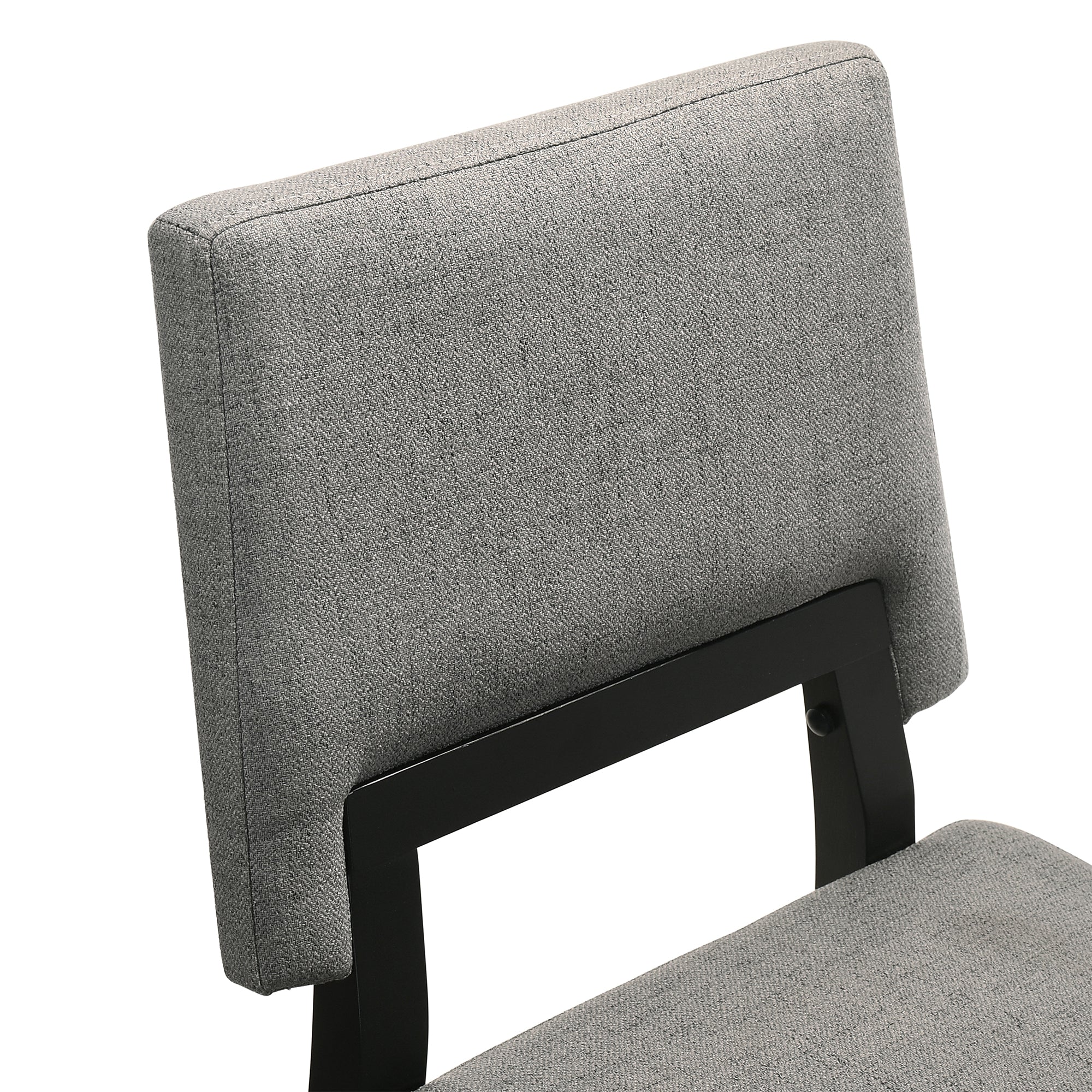 Channell Wood Dining Chair in Black Finish with Charcoal Fabric - Set of 2 By Armen Living - Image 7