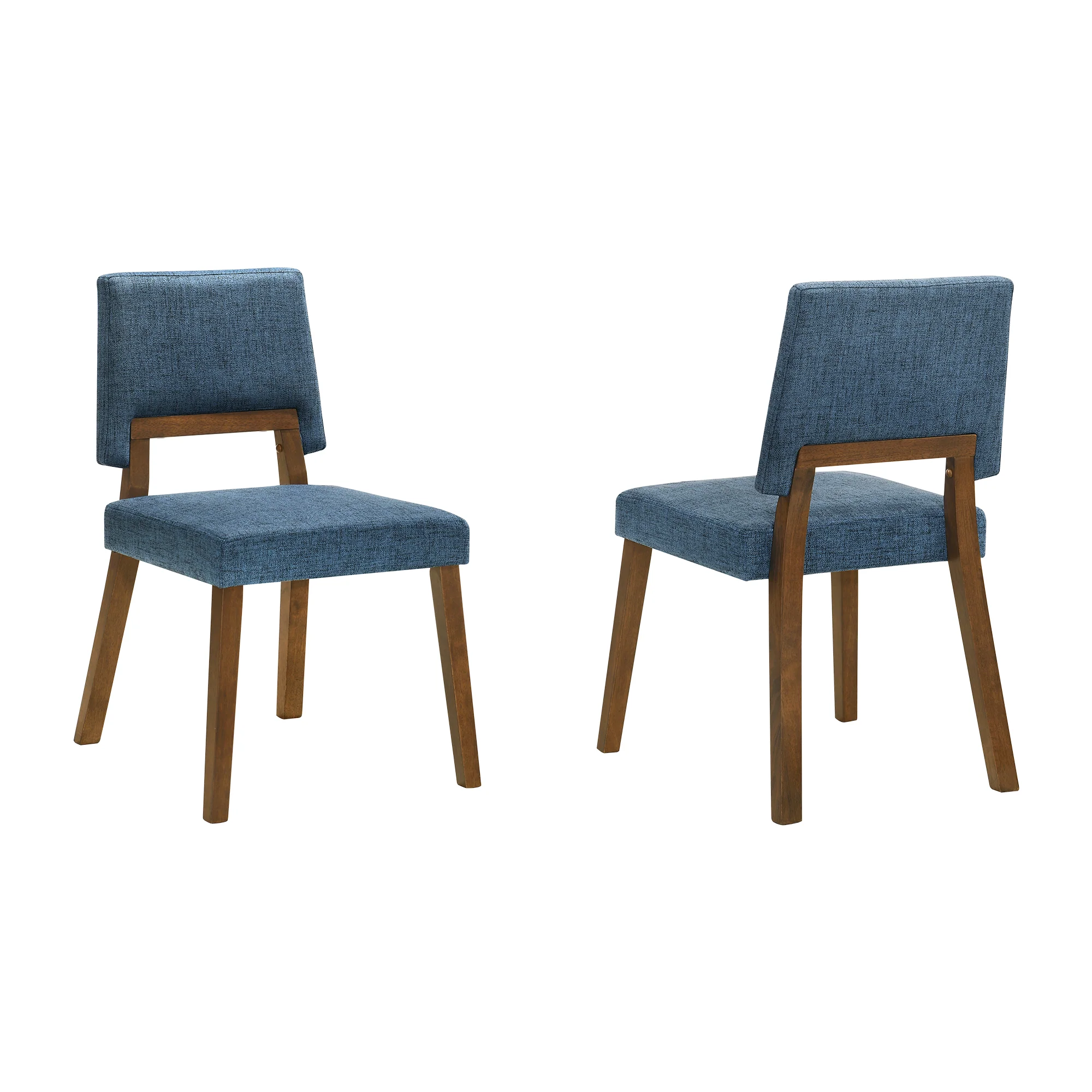 Channell Wood Dining Chair in Walnut Finish with Orange Fabric - Set of 2 By Armen Living - Image 12