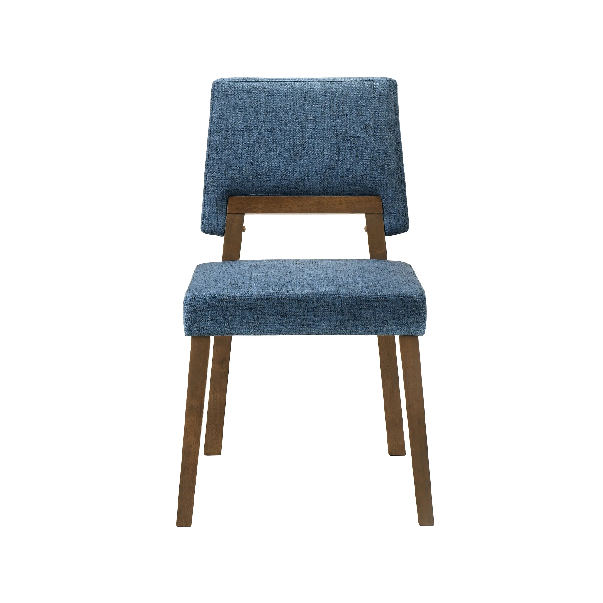 Channell Wood Dining Chair in Walnut Finish with Orange Fabric - Set of 2 By Armen Living - Image 14