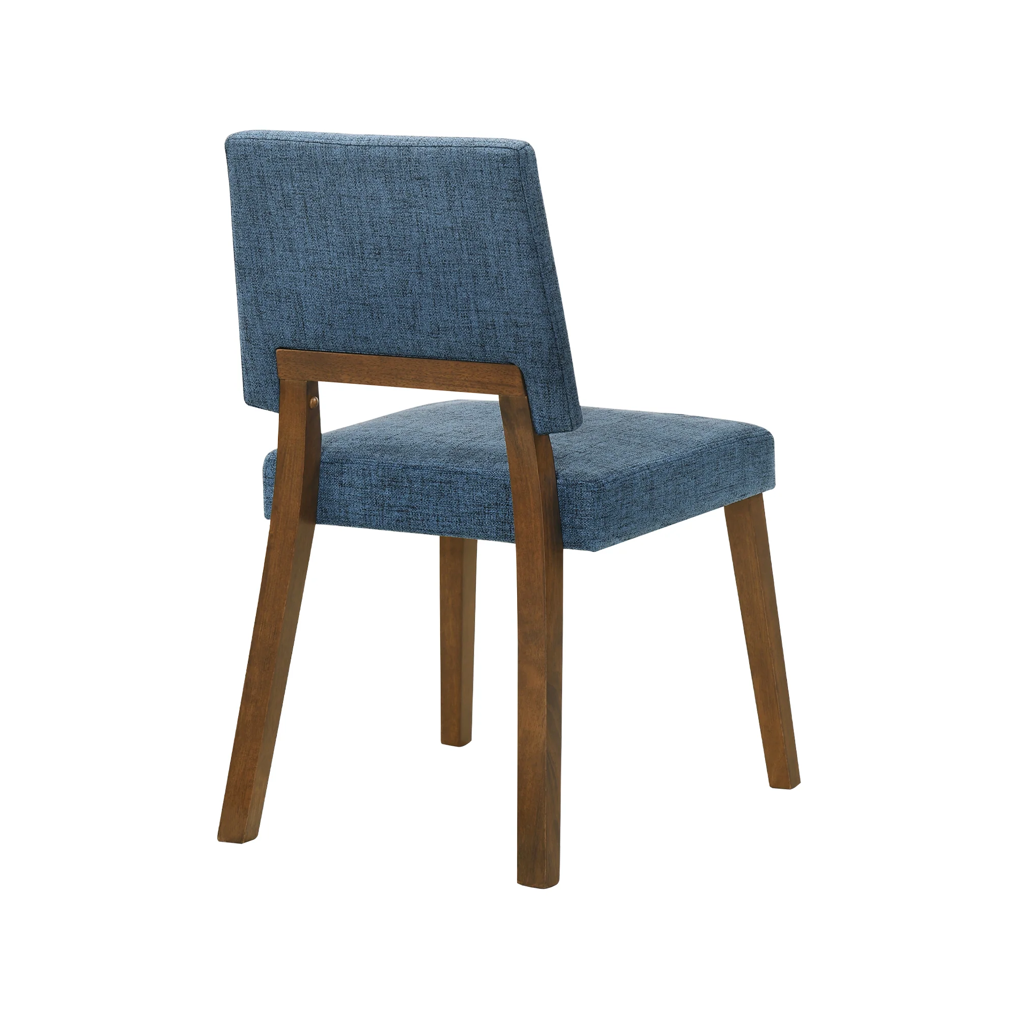 Channell Wood Dining Chair in Walnut Finish with Orange Fabric - Set of 2 By Armen Living - Image 15