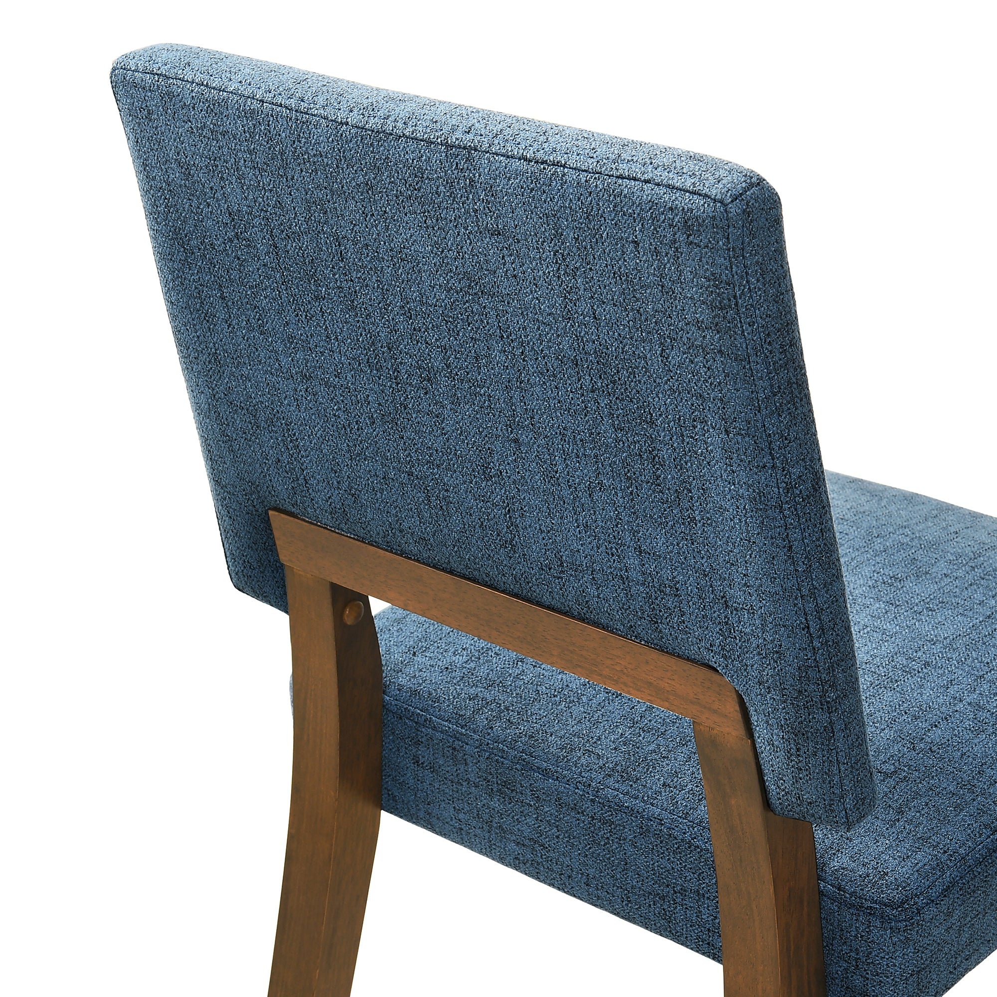 Channell Wood Dining Chair in Walnut Finish with Orange Fabric - Set of 2 By Armen Living - Image 17