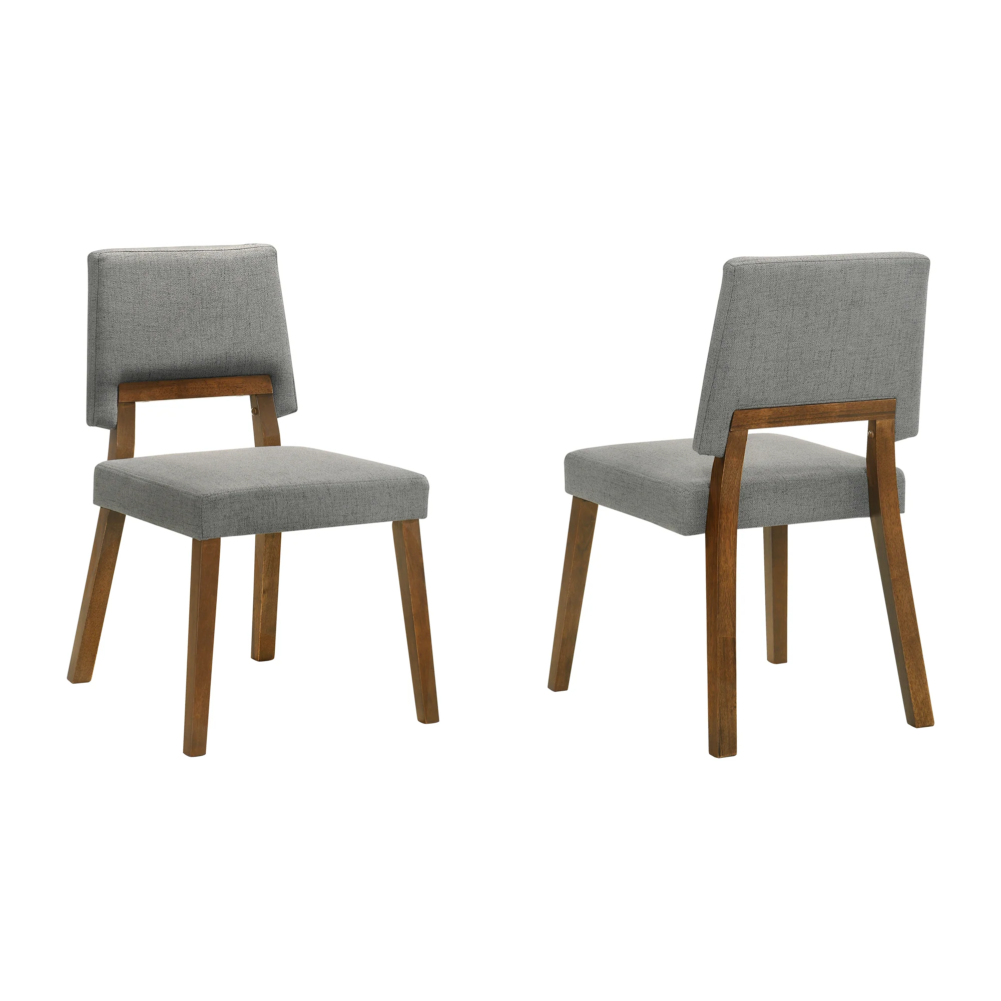Channell Wood Dining Chair in Walnut Finish with Orange Fabric - Set of 2 By Armen Living - Image 21