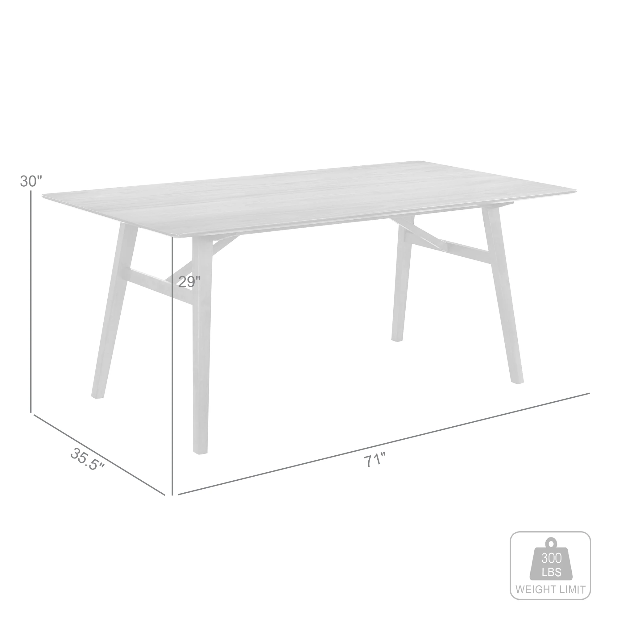 Channell Wood Dining Table in Walnut Finish By Armen Living - Image 8