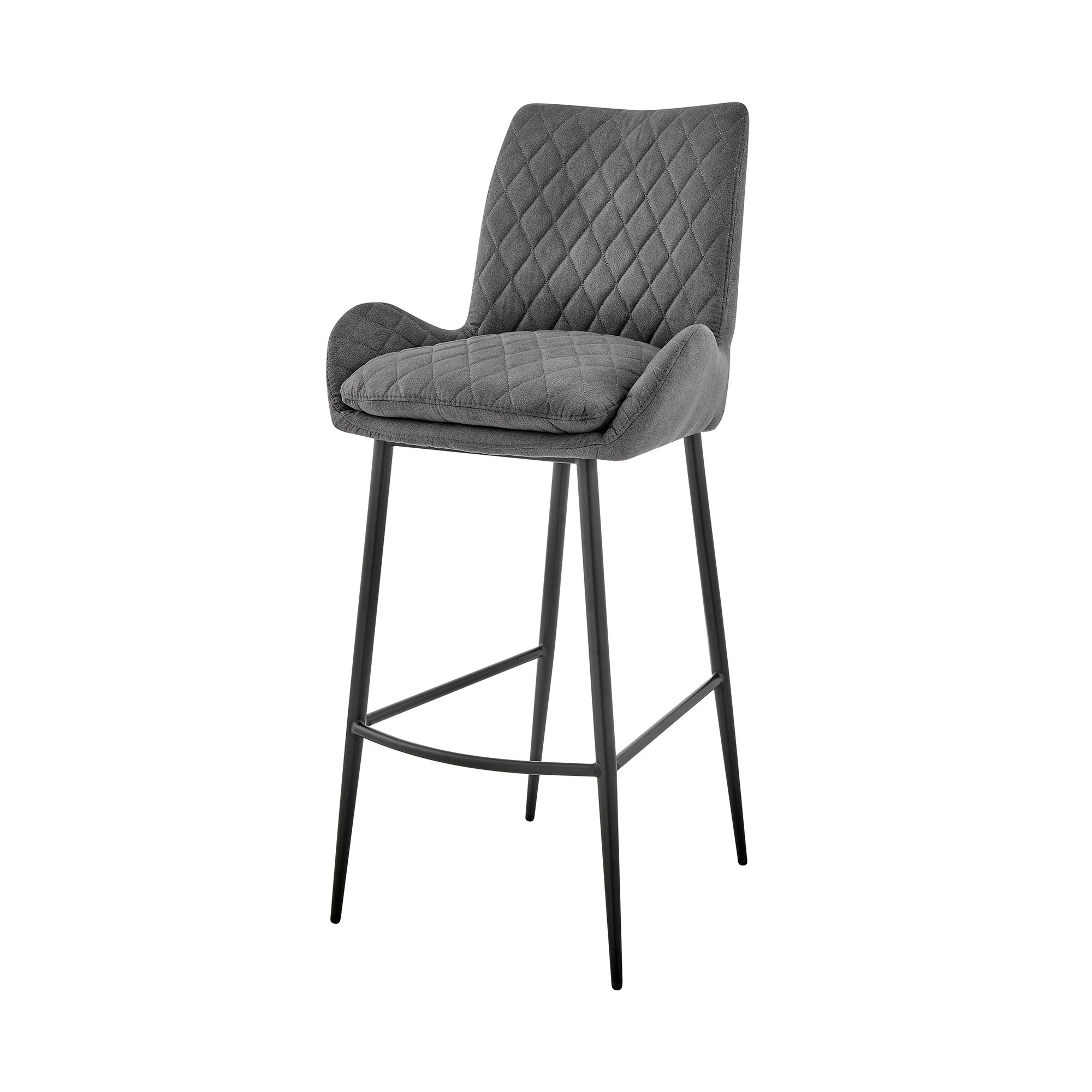 Charcoal And Black Iron Counter Height Bar Chair By Homeroots - Image 5
