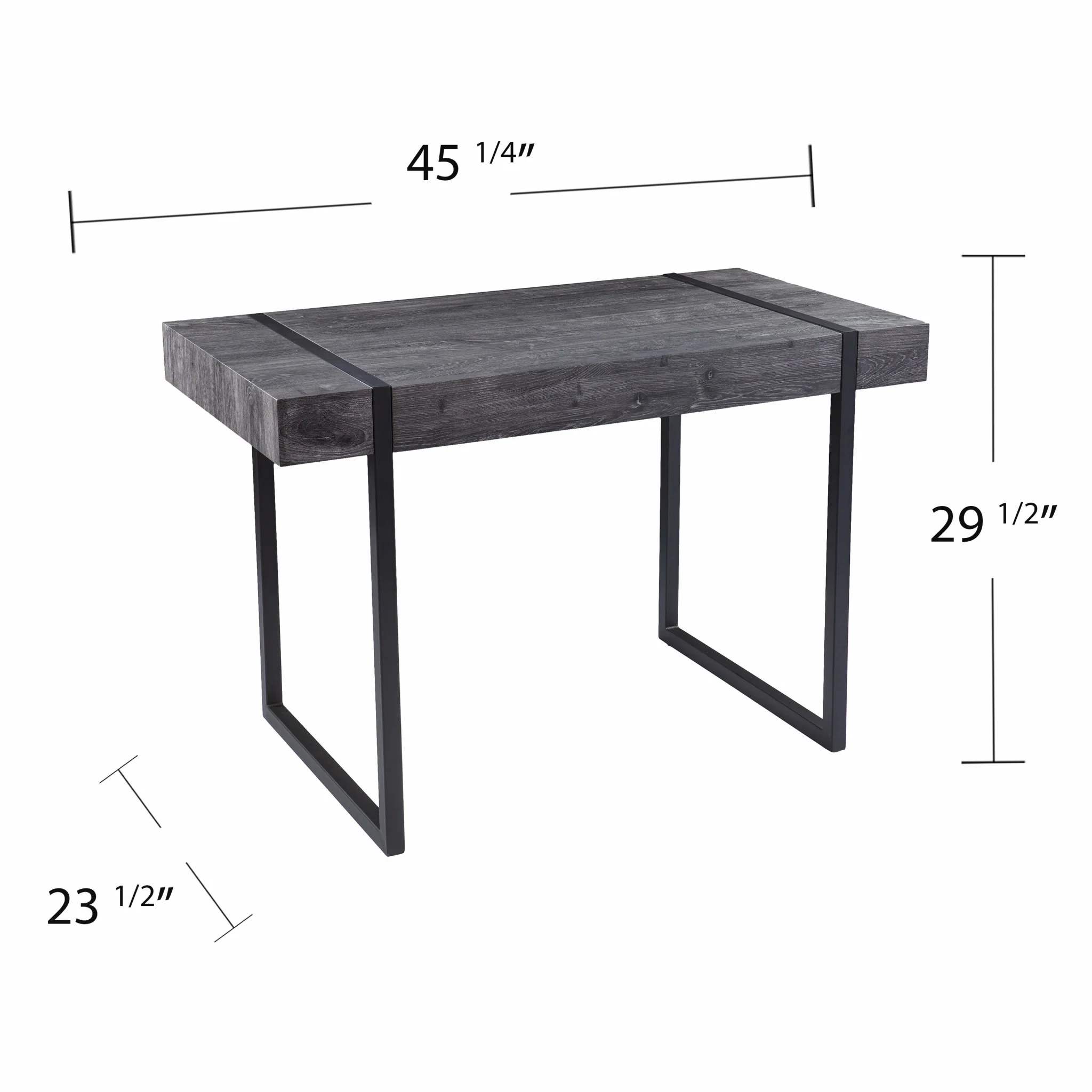 Charcoal Black Small Space Desk By Homeroots - Image 8