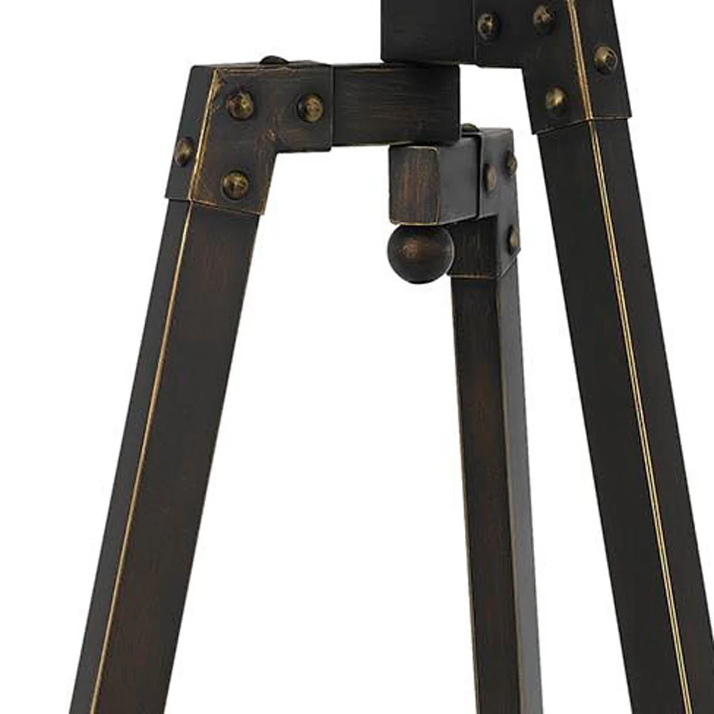 Charcoal Metal Tripod Table Lamp With Tan Drum Shade By Homeroots - Image 5