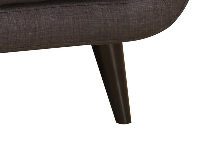 Charcoal Mid-Century Polyester Fabric Love Seat By Homeroots - Image 4