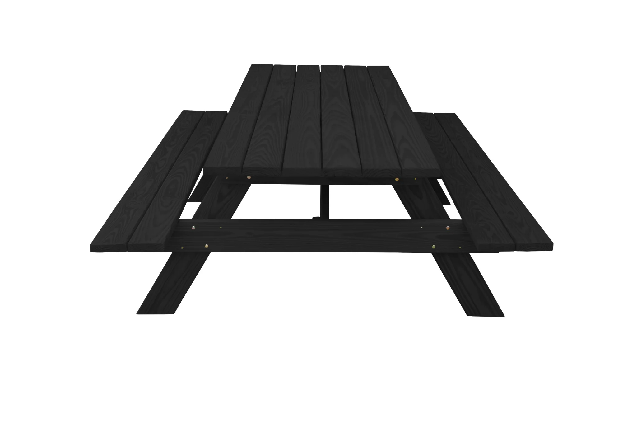 Charcoal Solid Wood Outdoor Picnic Table By Homeroots - Image 3
