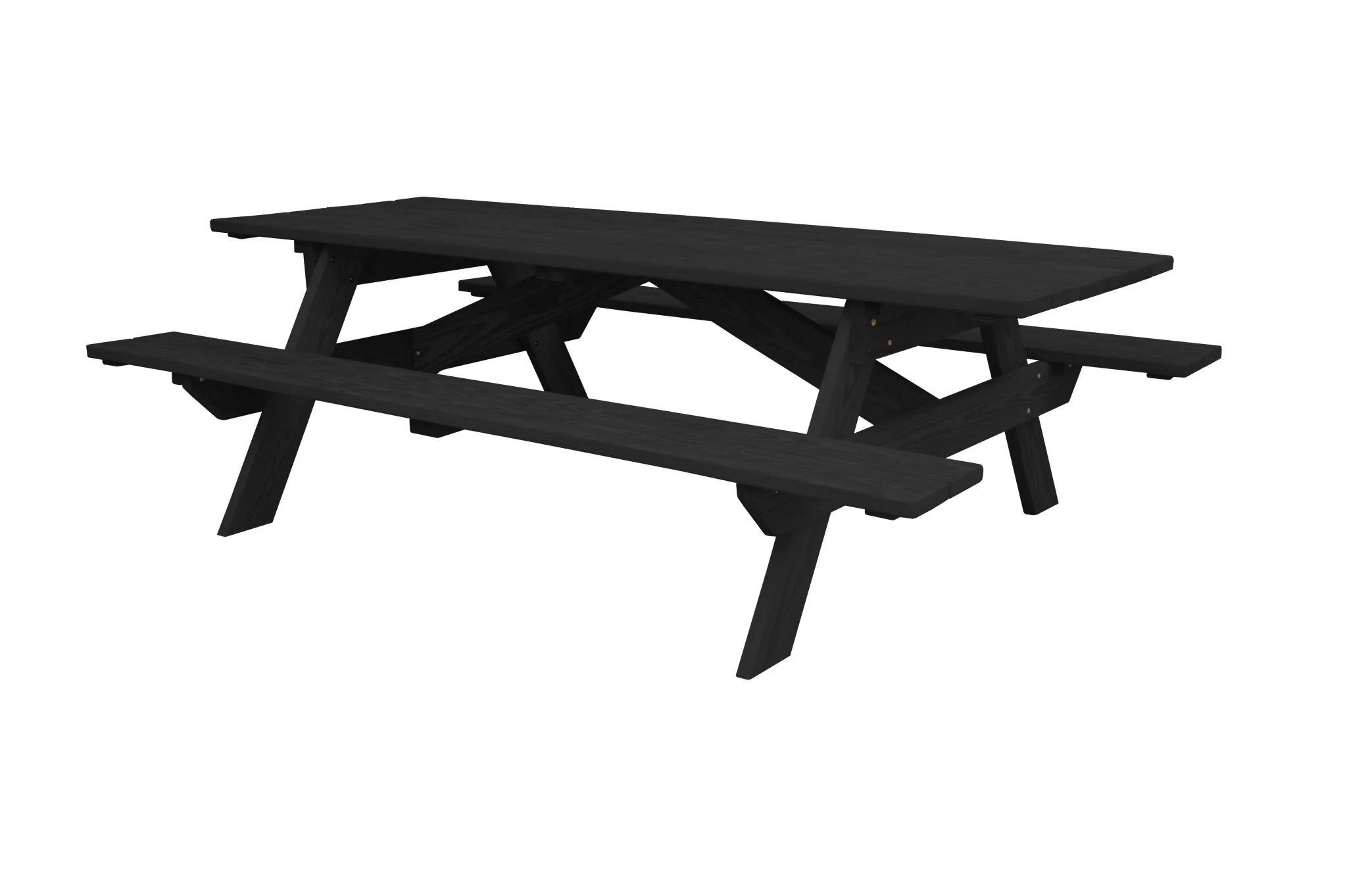 Charcoal Solid Wood Outdoor Picnic Table By Homeroots - Image 4