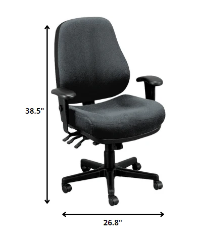 Charcoal Tilt Tension Control Fabric Chair By Homeroots - Image 2