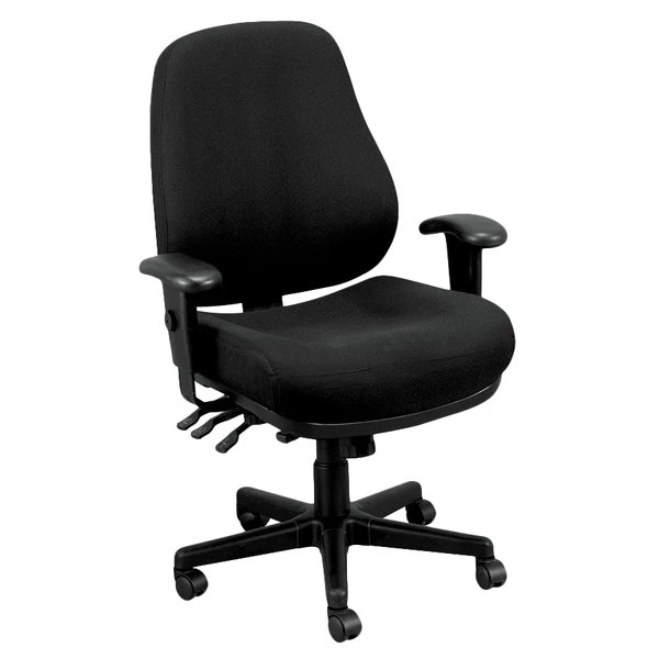 Charcoal Tilt Tension Control Fabric Chair By Homeroots - Image 6