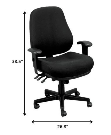 Charcoal Tilt Tension Control Fabric Chair By Homeroots - Image 7