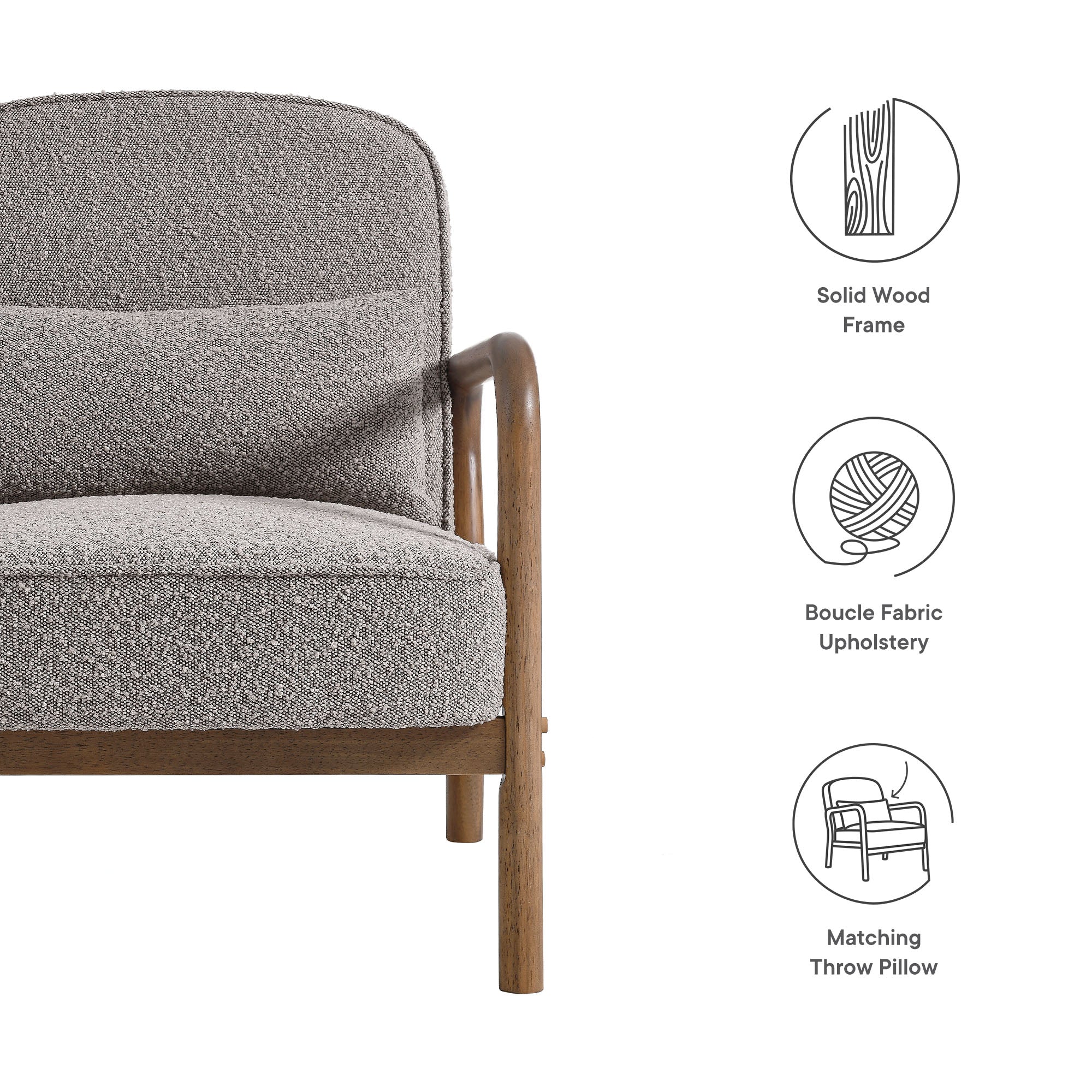 Charlie Boucle Upholstered Armchair by Modway - Image 19