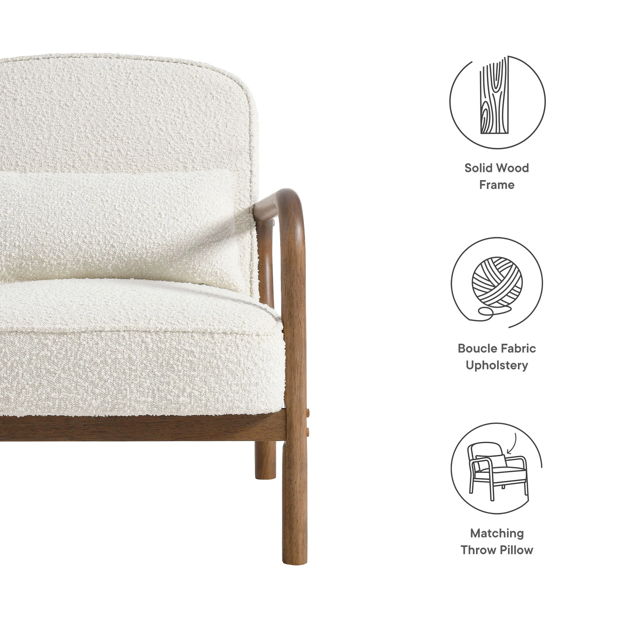 Charlie Boucle Upholstered Armchair by Modway - Image 9