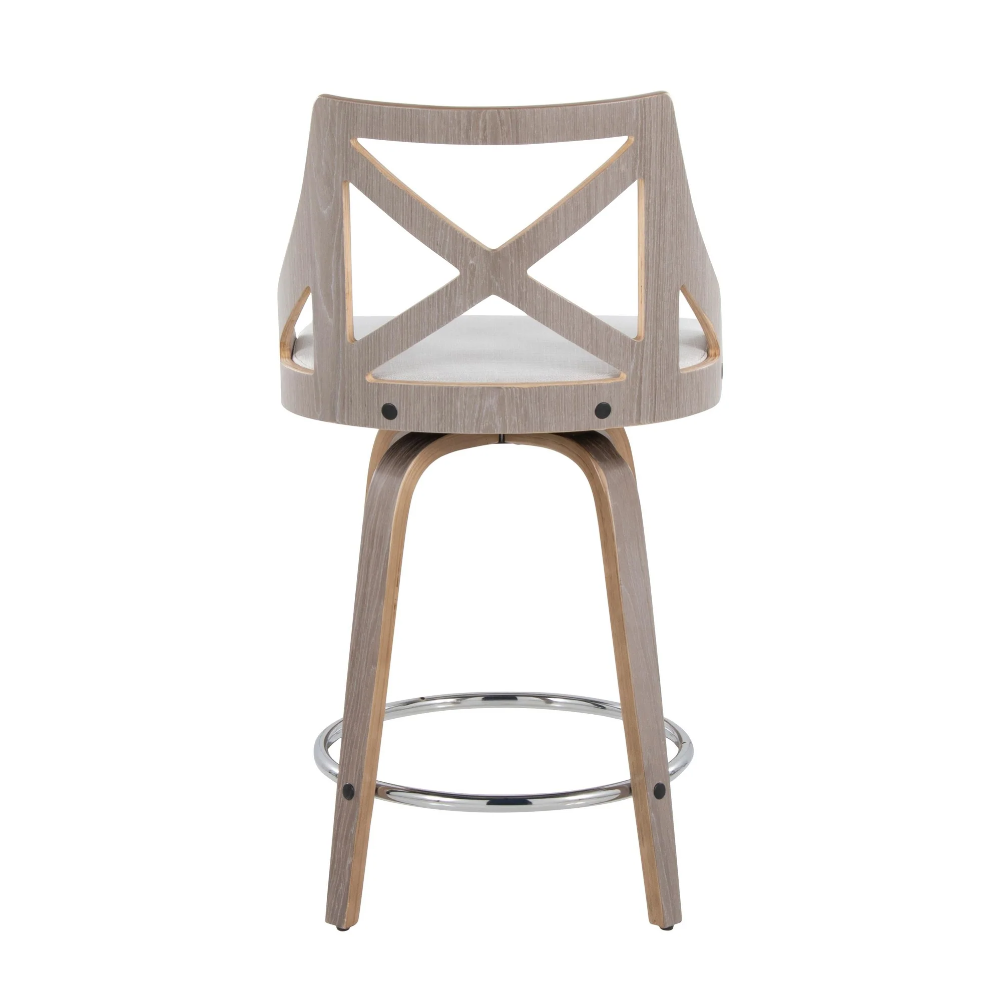 Charlotte 24" Fixed-Height Counter Stool - Set of 2 By LumiSource - B24-CHARLOTFB-GRTZR2 LGYLGYCR2 - Image 10