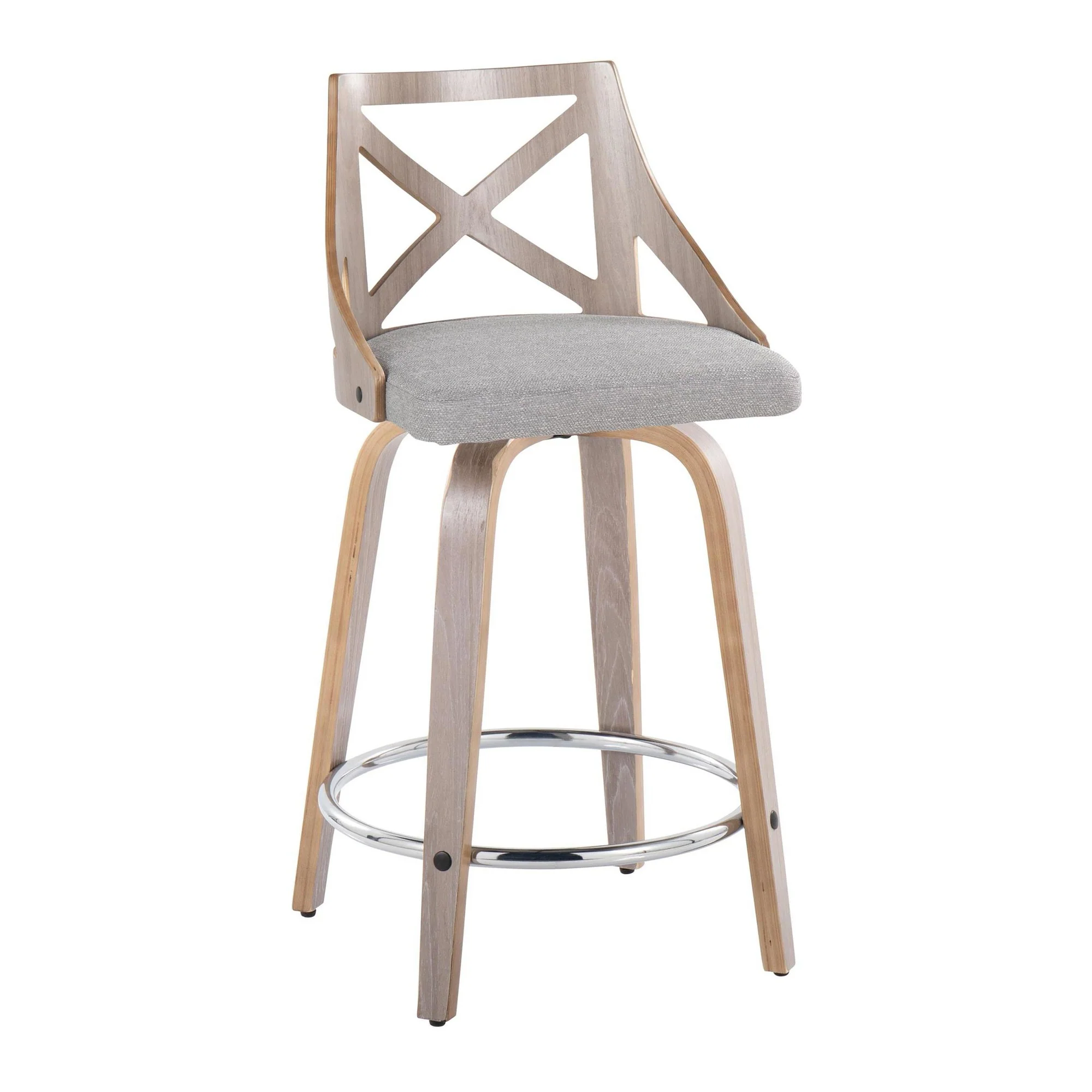 Charlotte 24" Fixed-Height Counter Stool - Set of 2 By LumiSource - B24-CHARLOTFB-GRTZR2 LGYLGYCR2 - Image 15