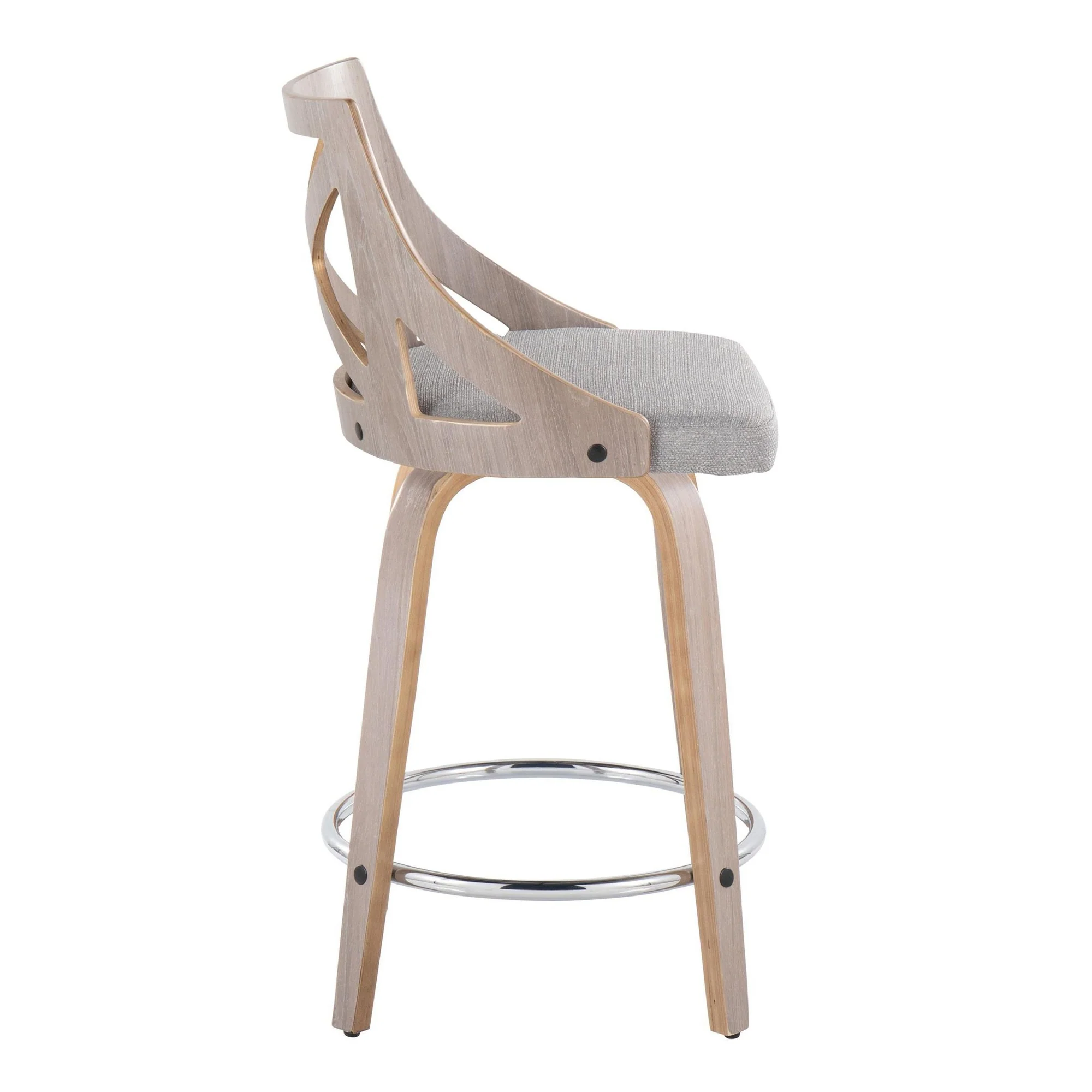 Charlotte 24" Fixed-Height Counter Stool - Set of 2 By LumiSource - B24-CHARLOTFB-GRTZR2 LGYLGYCR2 - Image 16