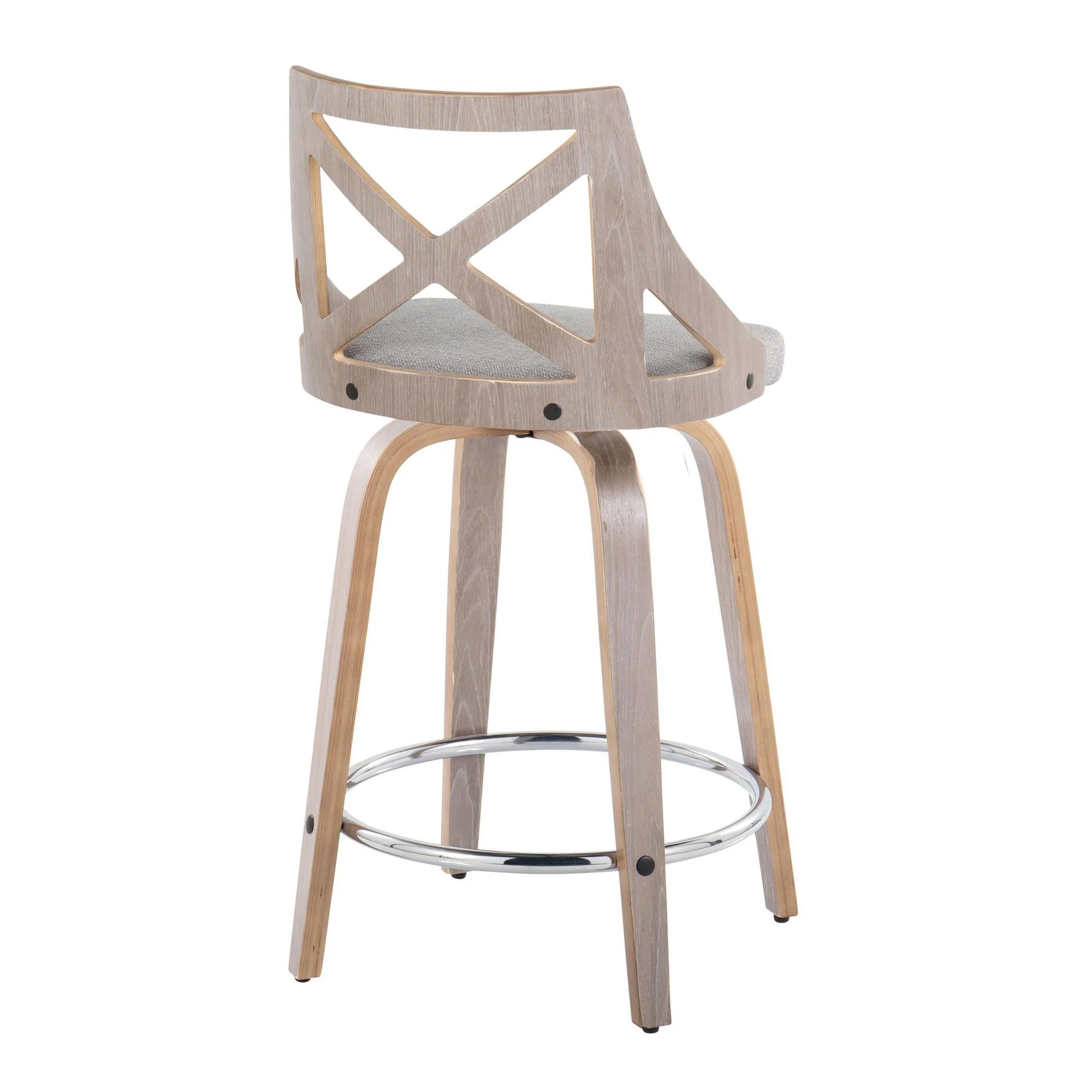 Charlotte 24" Fixed-Height Counter Stool - Set of 2 By LumiSource - B24-CHARLOTFB-GRTZR2 LGYLGYCR2 - Image 17