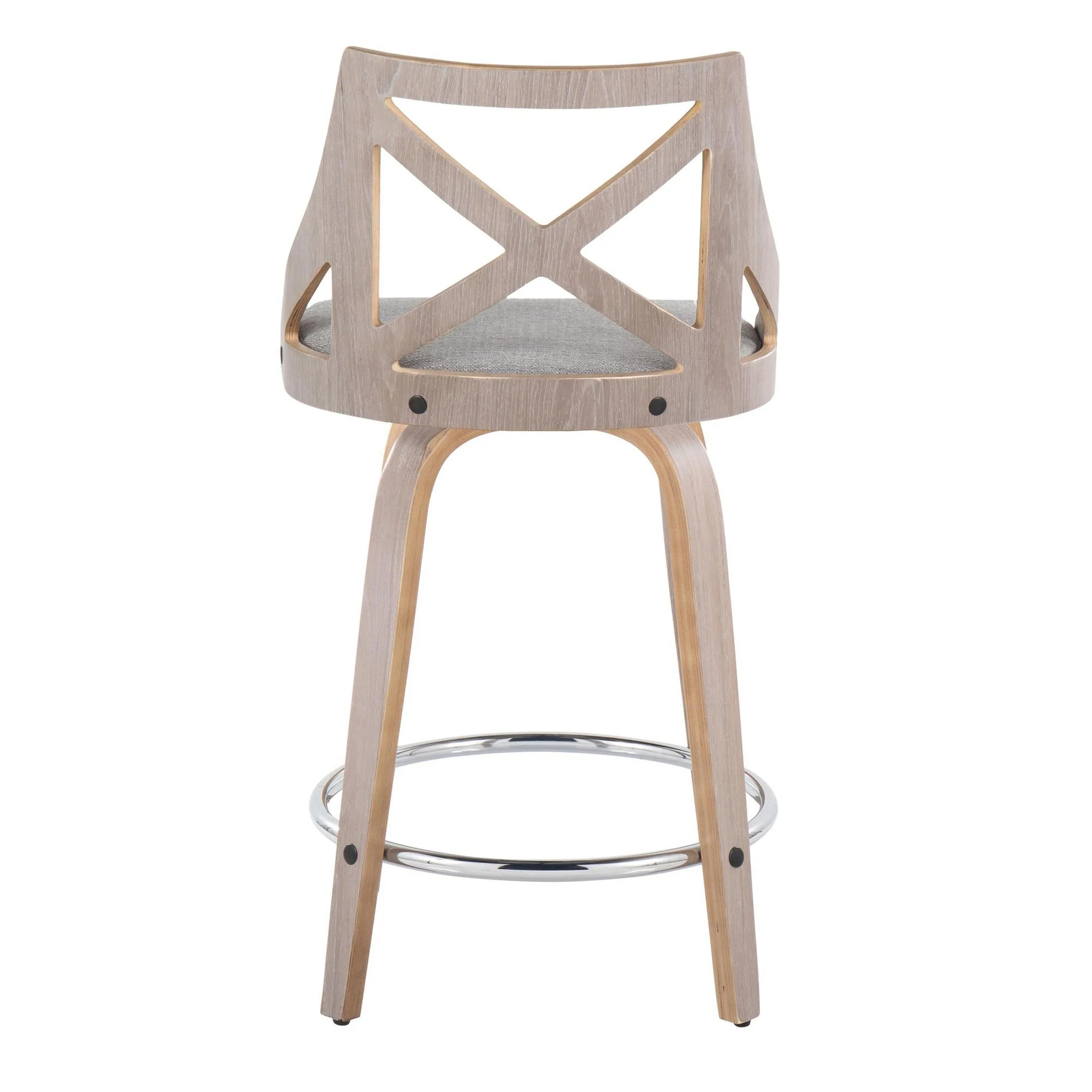 Charlotte 24" Fixed-Height Counter Stool - Set of 2 By LumiSource - B24-CHARLOTFB-GRTZR2 LGYLGYCR2 - Image 19