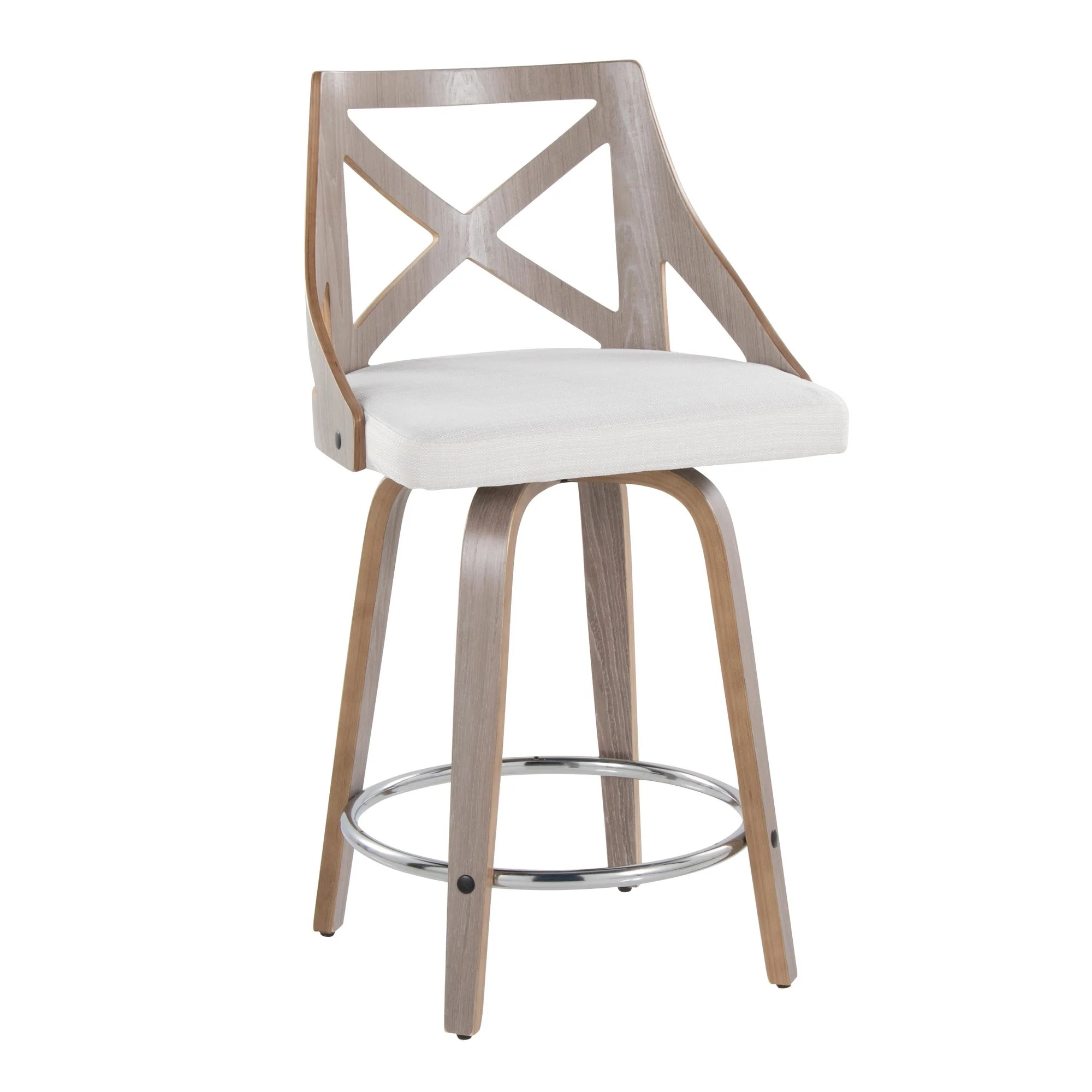 Charlotte 24" Fixed-Height Counter Stool - Set of 2 By LumiSource - B24-CHARLOTFB-GRTZR2 LGYLGYCR2 - Image 6