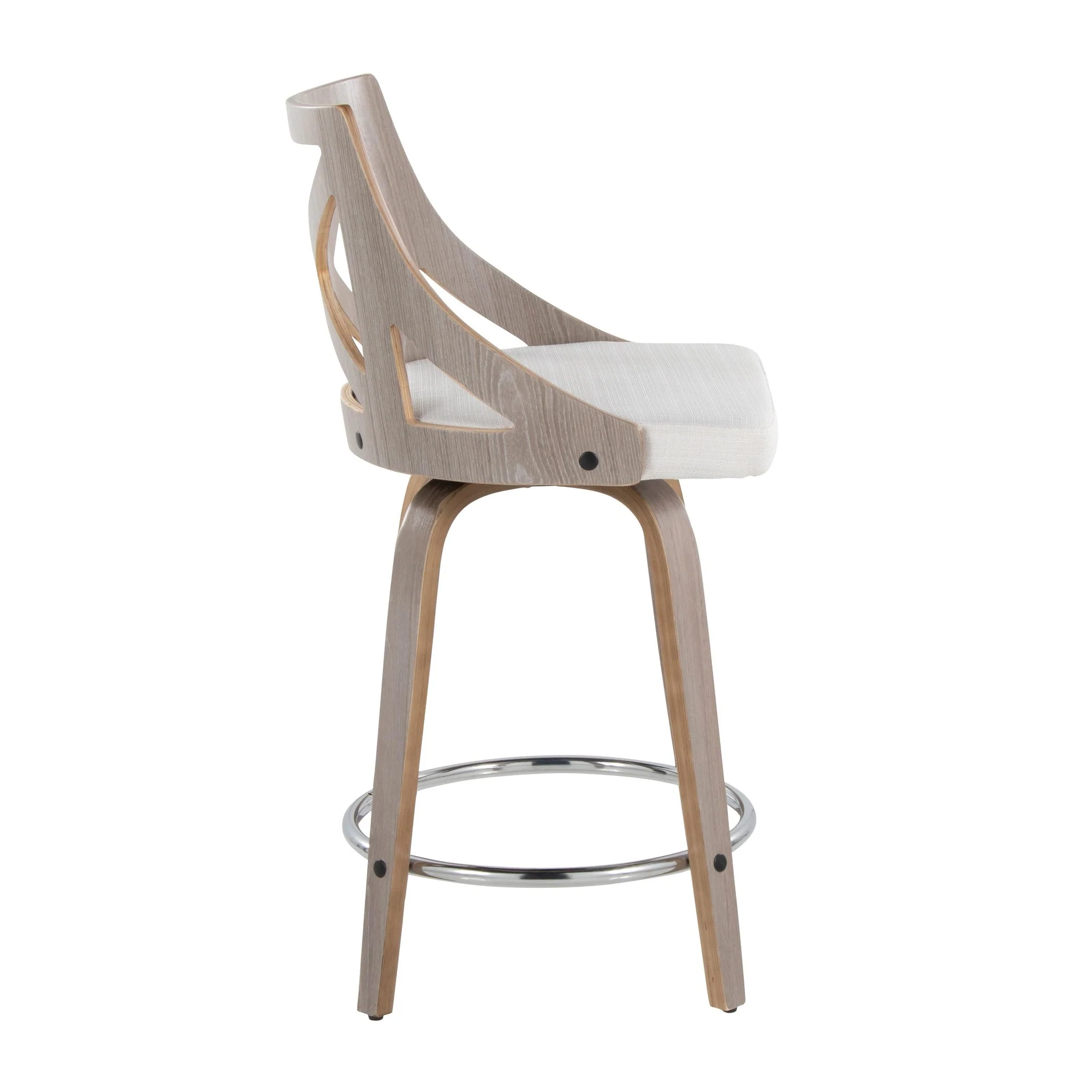 Charlotte 24" Fixed-Height Counter Stool - Set of 2 By LumiSource - B24-CHARLOTFB-GRTZR2 LGYLGYCR2 - Image 7