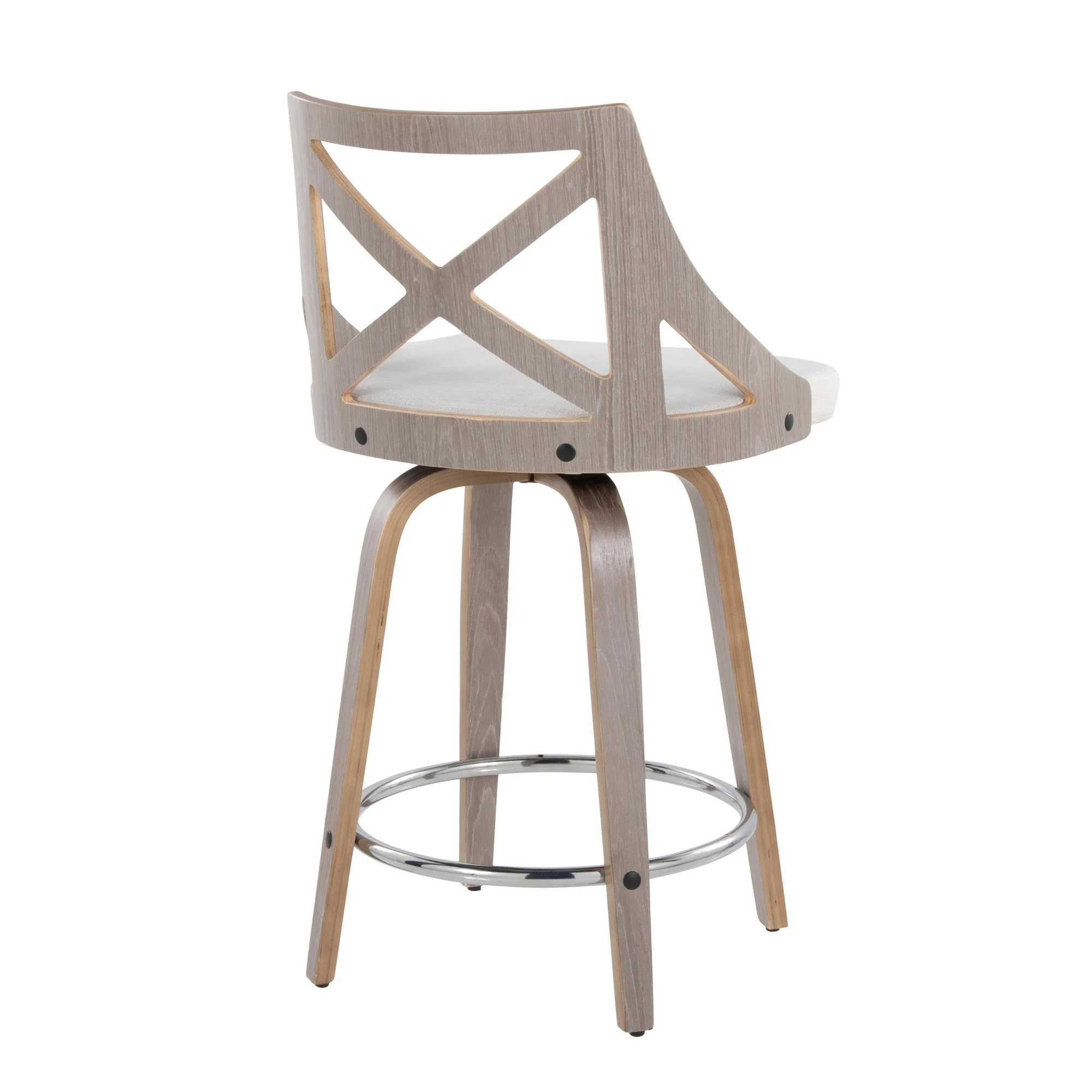 Charlotte 24" Fixed-Height Counter Stool - Set of 2 By LumiSource - B24-CHARLOTFB-GRTZR2 LGYLGYCR2 - Image 8